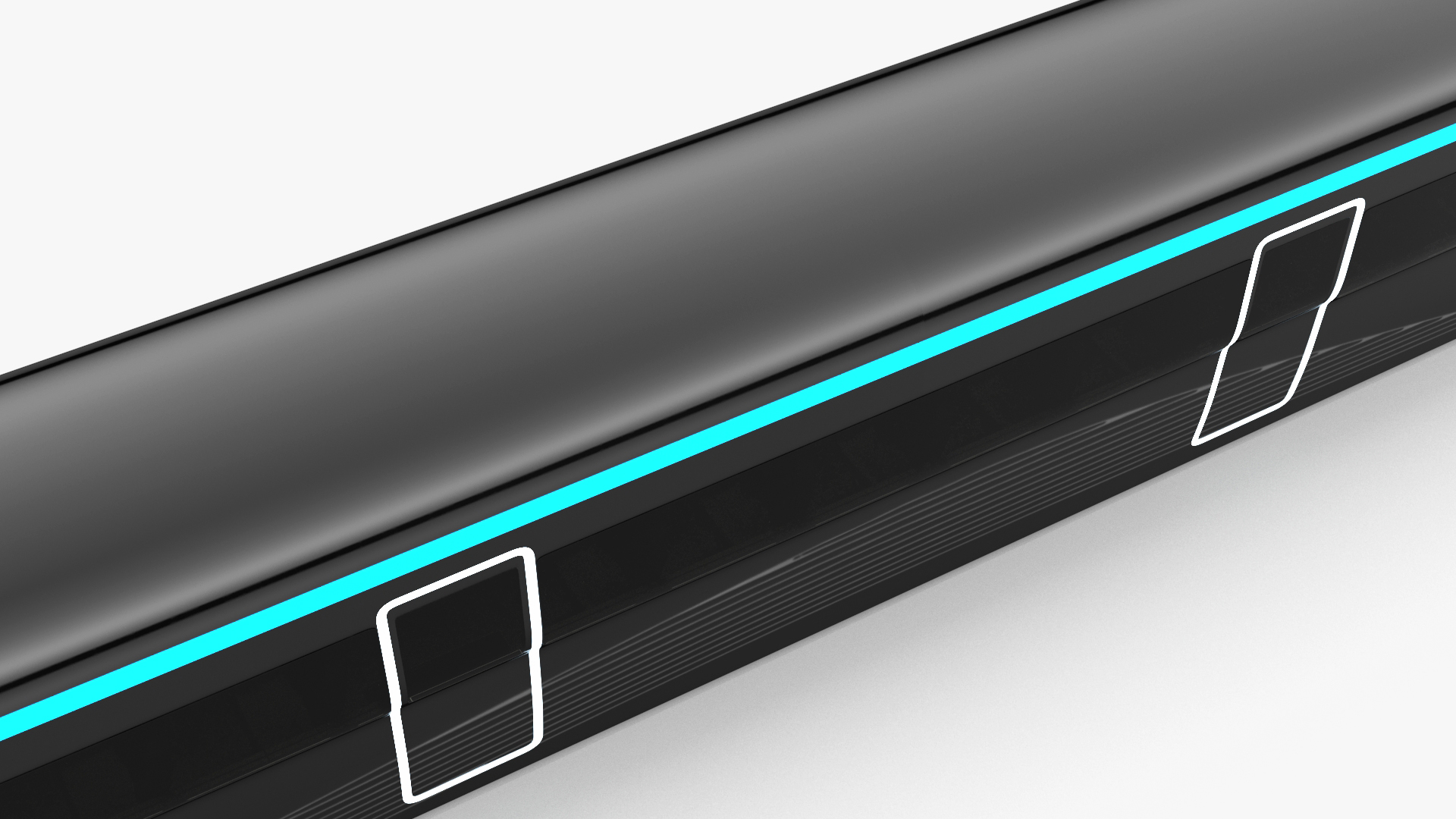 Futuristic Passenger Wagon Black 3D