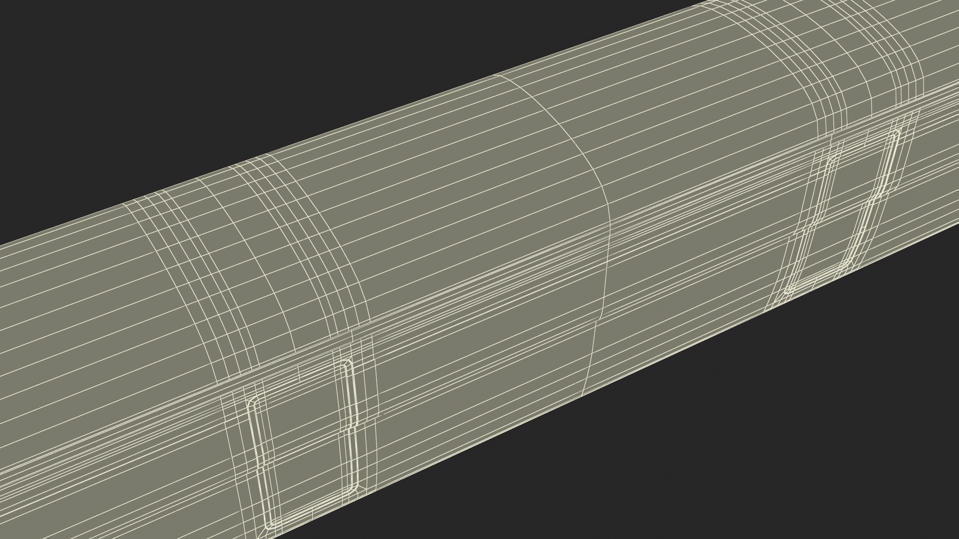 Futuristic Passenger Wagon Black 3D