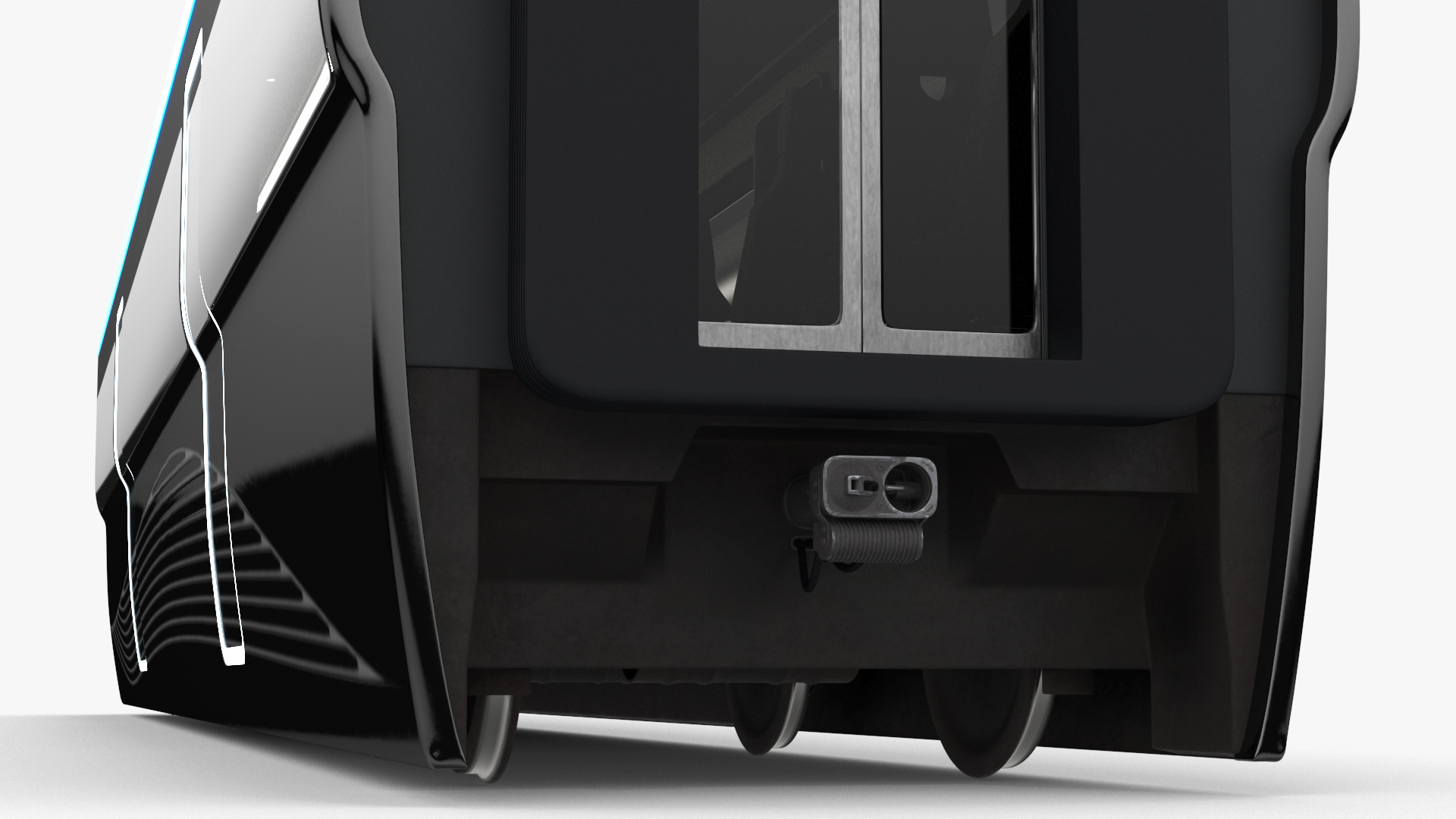 Futuristic Passenger Wagon Black 3D