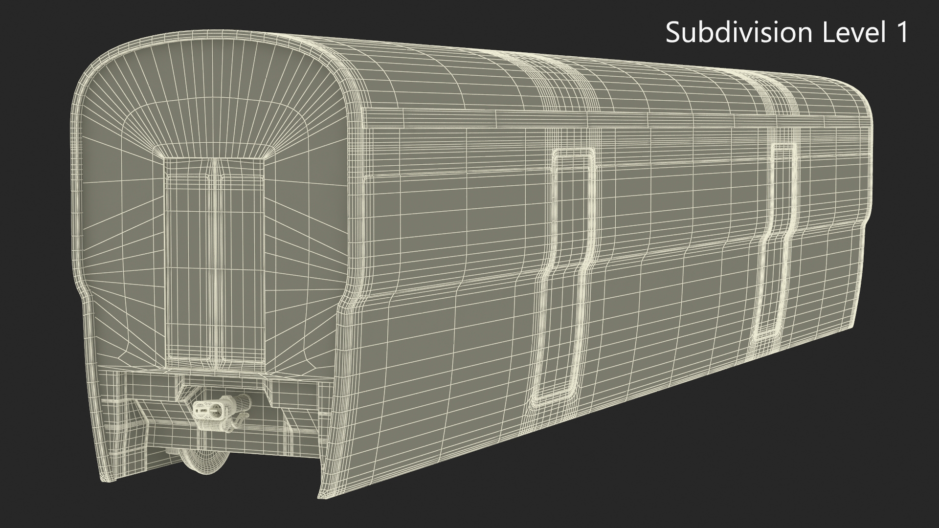 Futuristic Passenger Wagon Black 3D