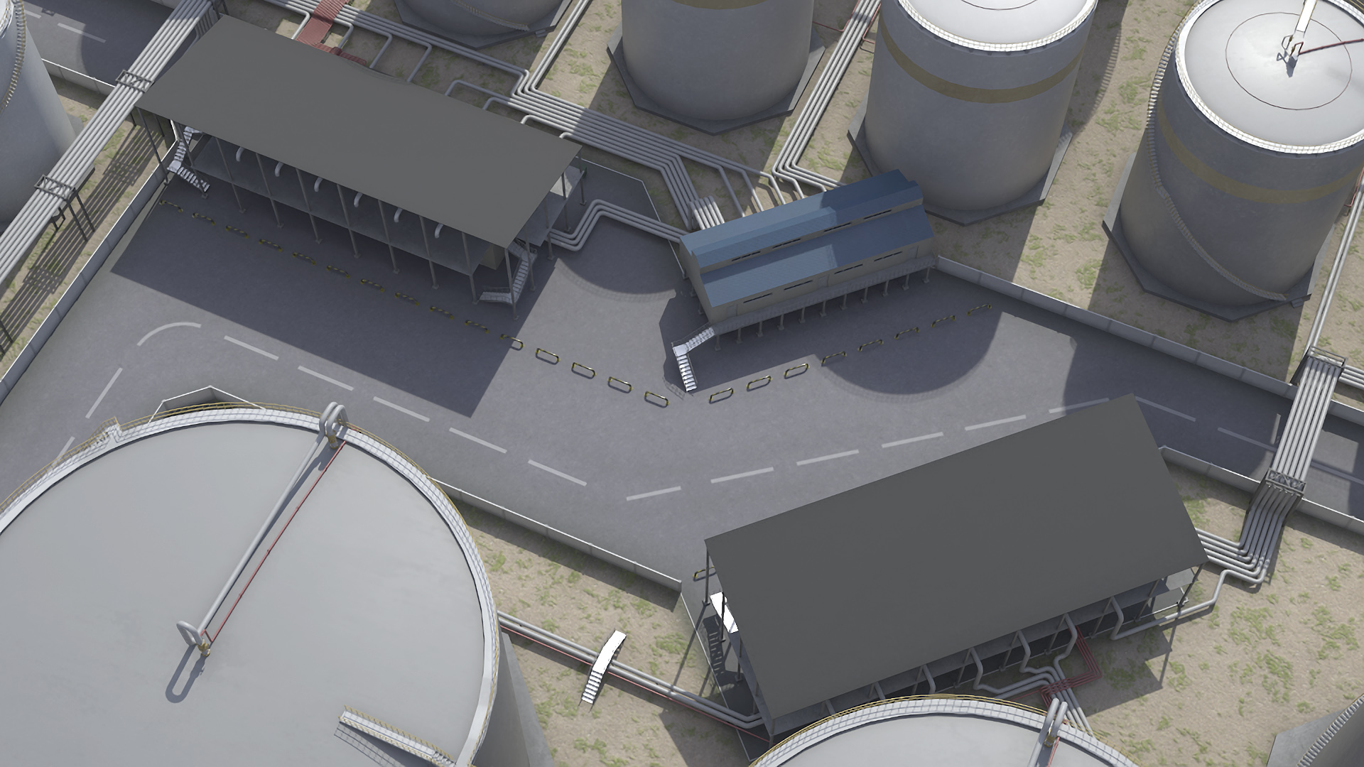 LNG Terminal with Gas Carrier Ship 3D model