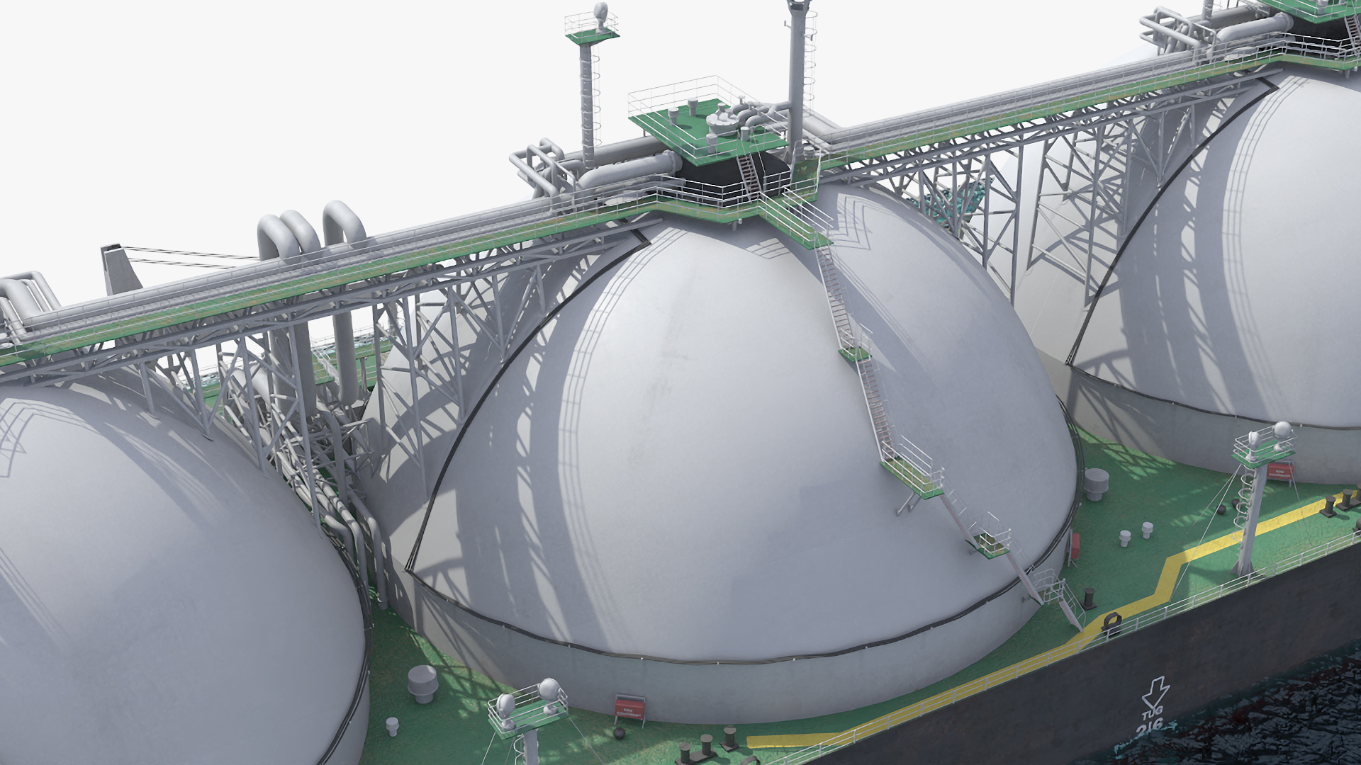 LNG Terminal with Gas Carrier Ship 3D model