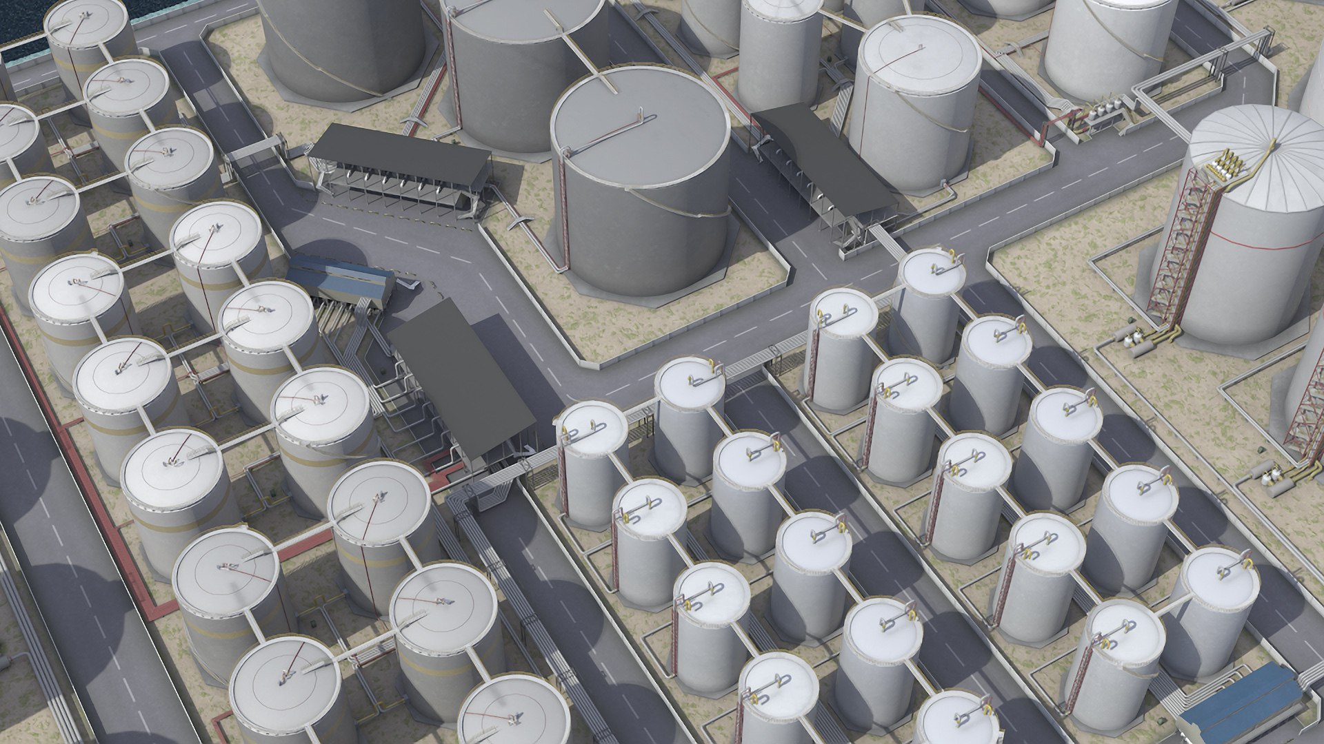 LNG Terminal with Gas Carrier Ship 3D model