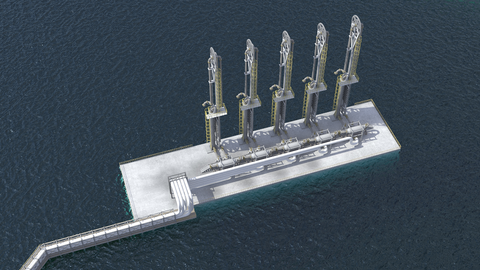 LNG Terminal with Gas Carrier Ship 3D model