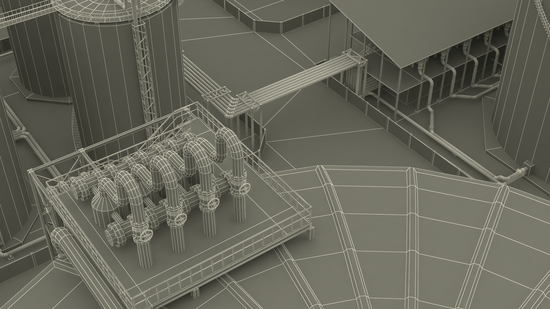 LNG Terminal with Gas Carrier Ship 3D model