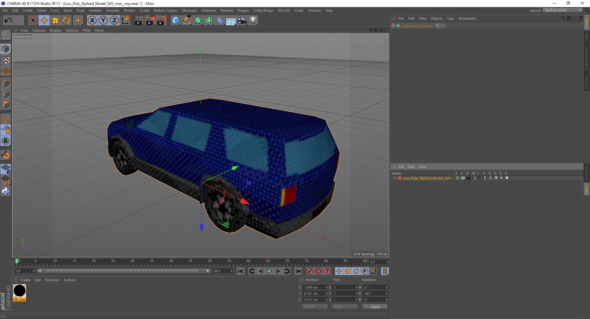 Low Poly Stylized Model SUV 3D