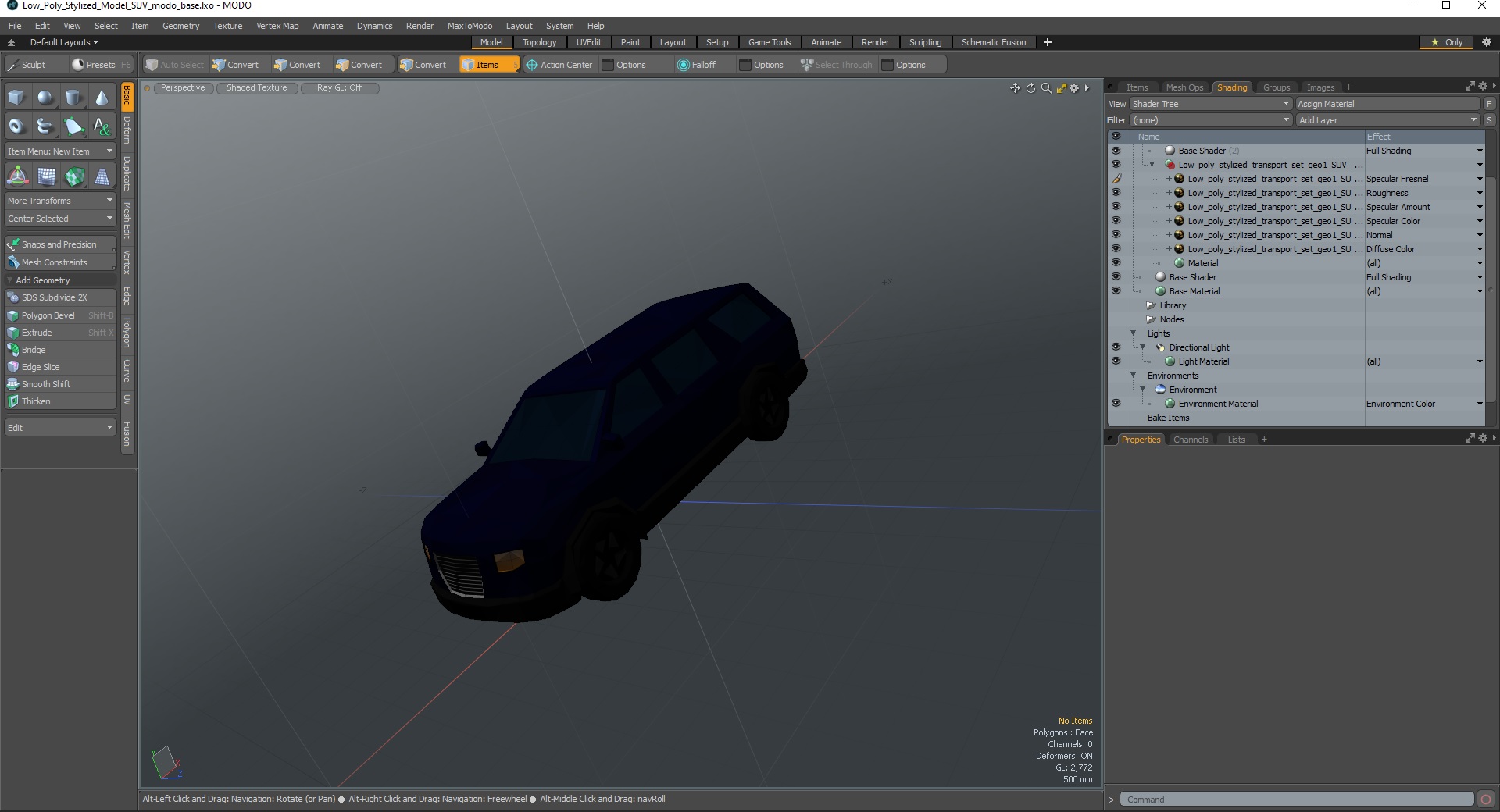 Low Poly Stylized Model SUV 3D