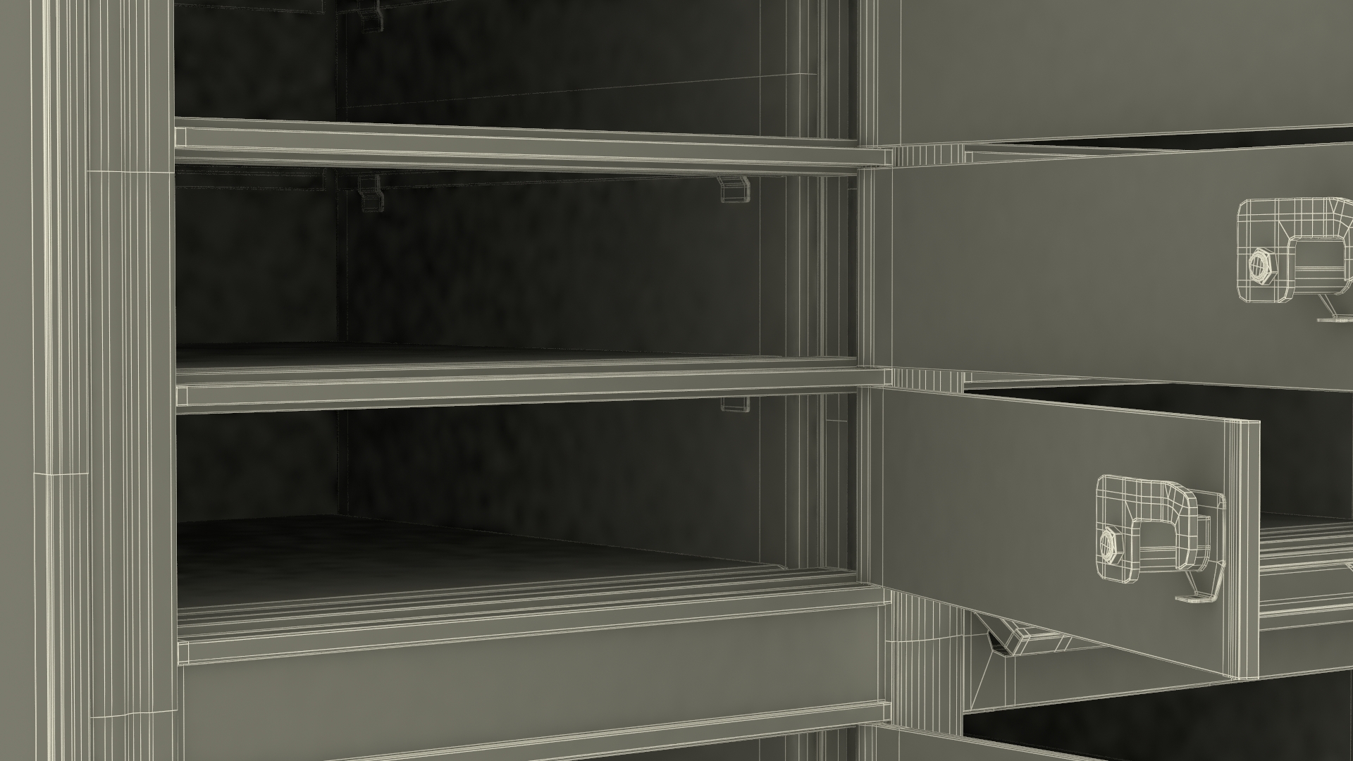 Grey Eight Door Two Parcel Cluster Mailbox 3D