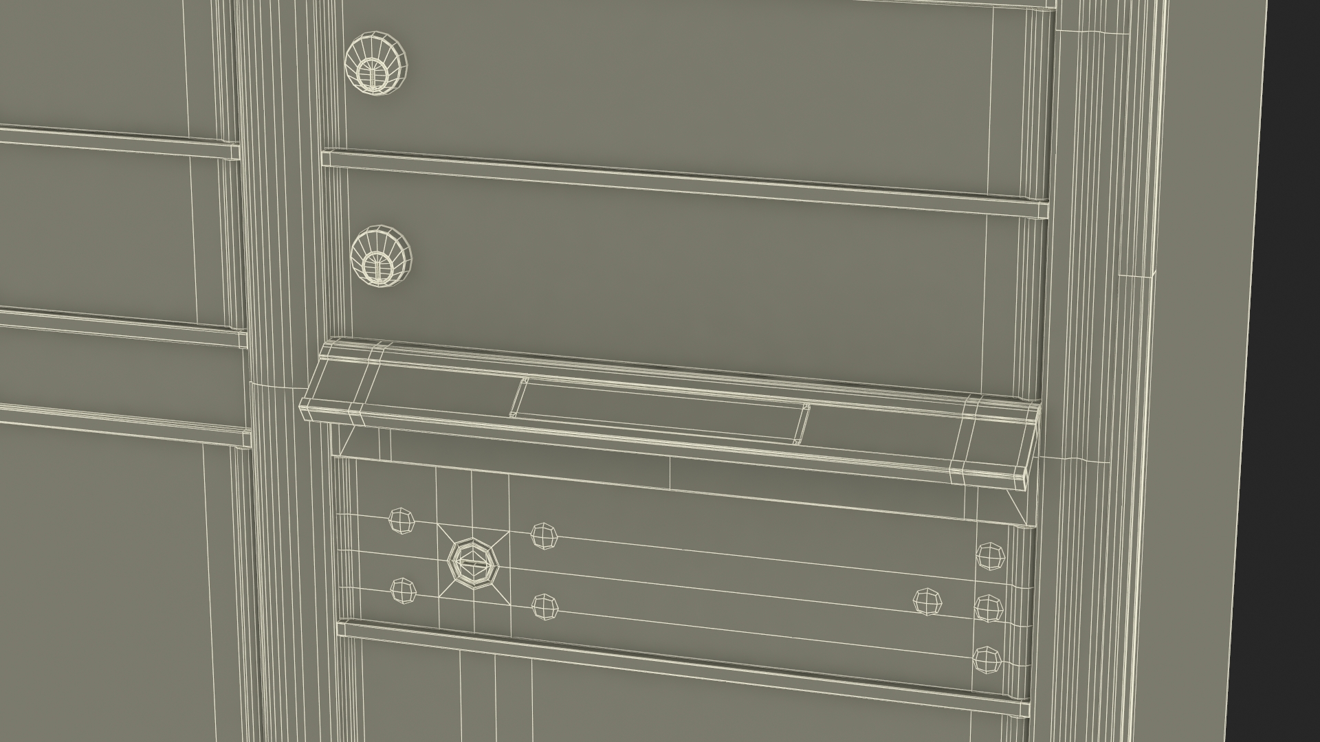Grey Eight Door Two Parcel Cluster Mailbox 3D