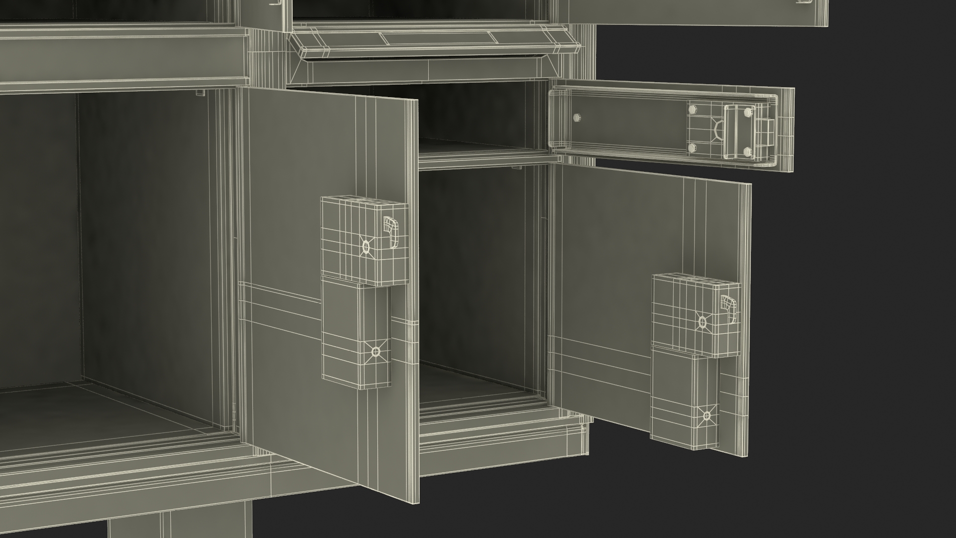 Grey Eight Door Two Parcel Cluster Mailbox 3D