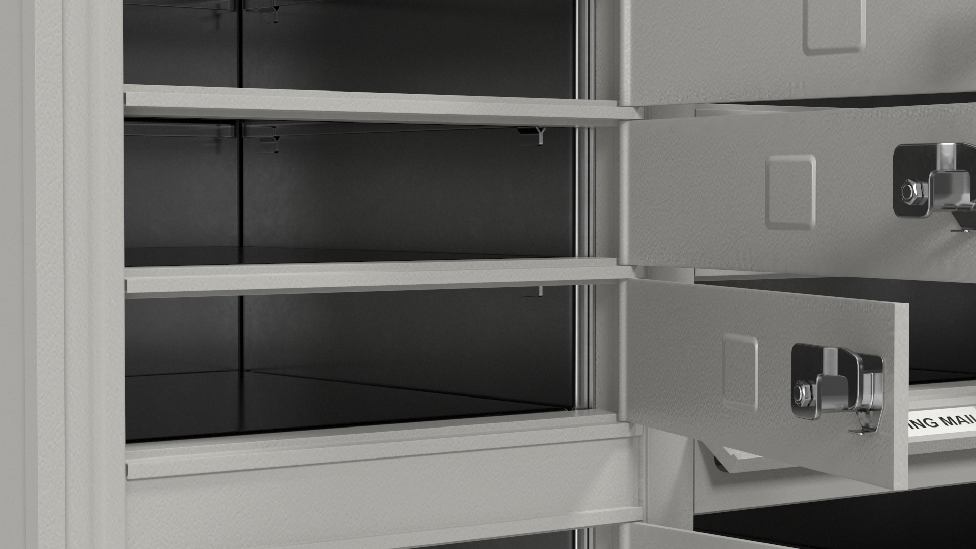 Grey Eight Door Two Parcel Cluster Mailbox 3D