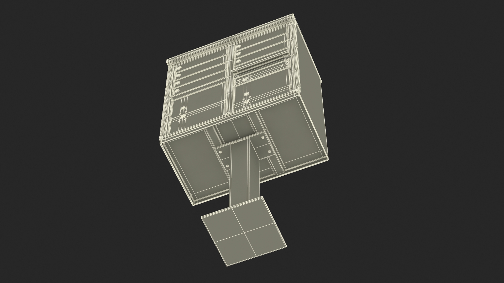 Grey Eight Door Two Parcel Cluster Mailbox 3D