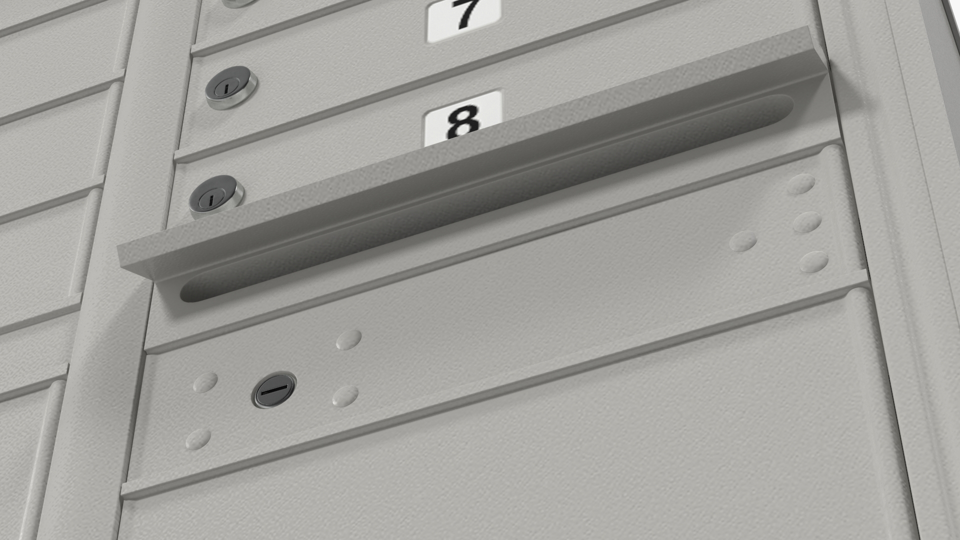 Grey Eight Door Two Parcel Cluster Mailbox 3D