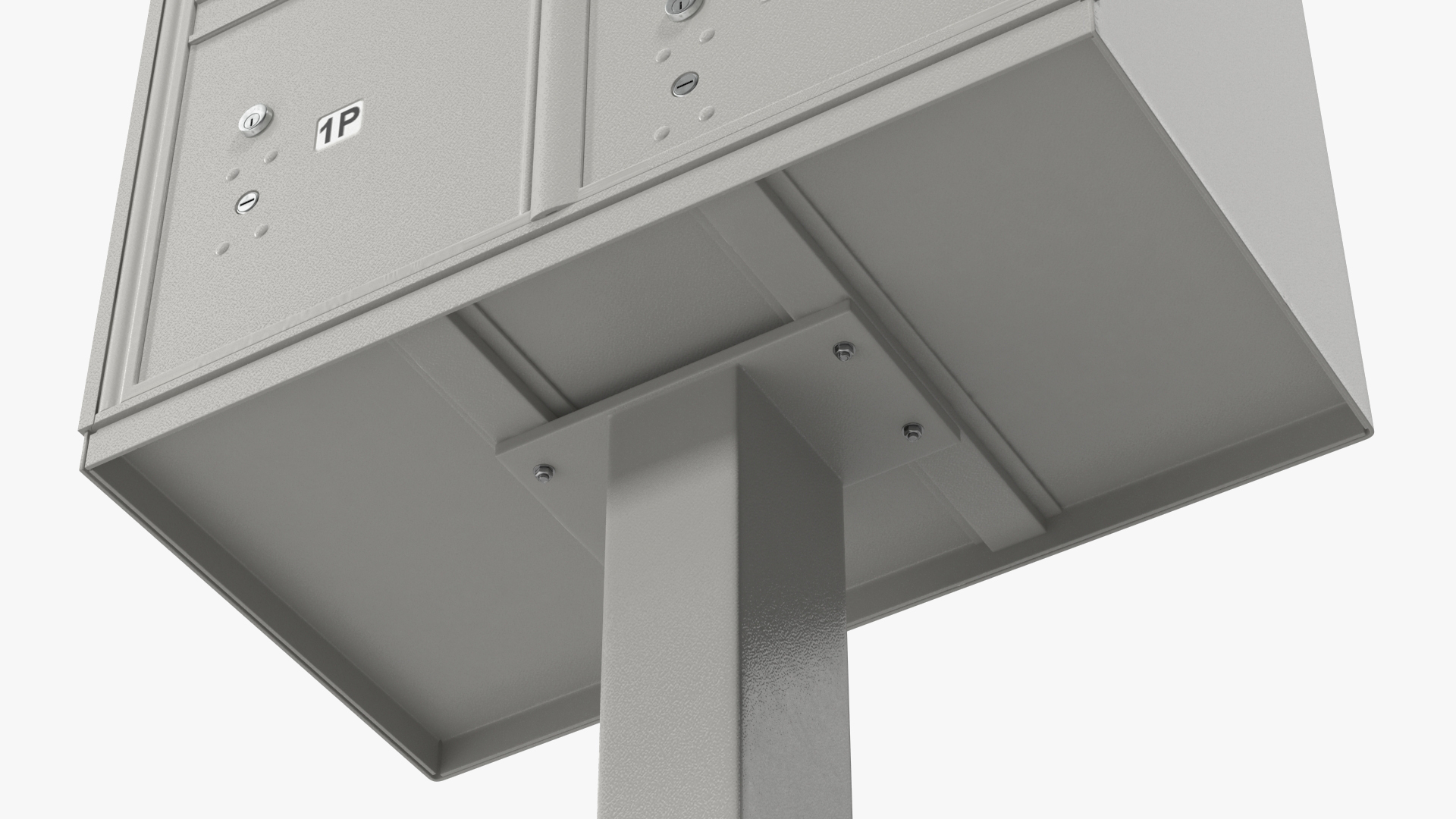 Grey Eight Door Two Parcel Cluster Mailbox 3D
