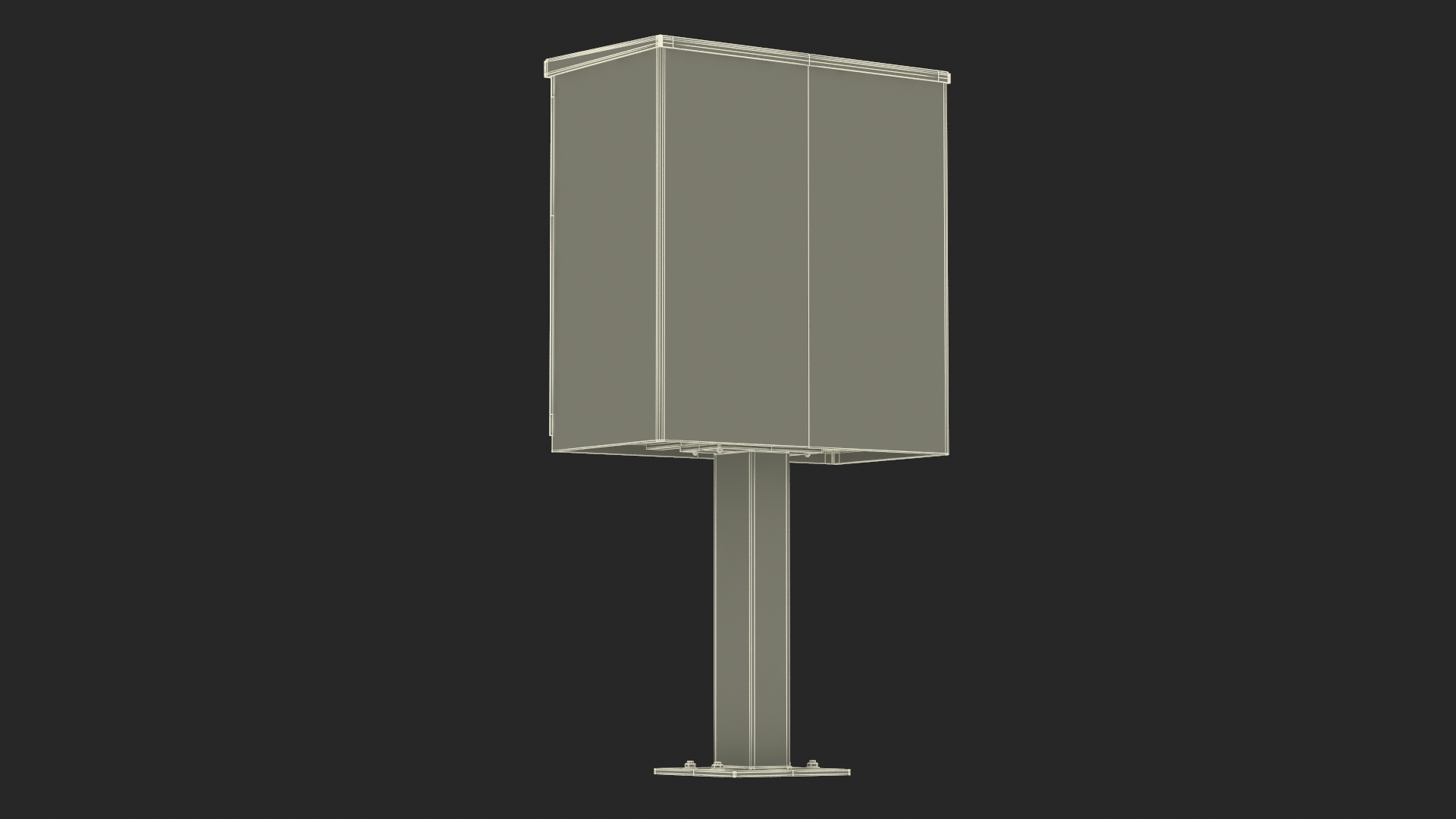 Grey Eight Door Two Parcel Cluster Mailbox 3D
