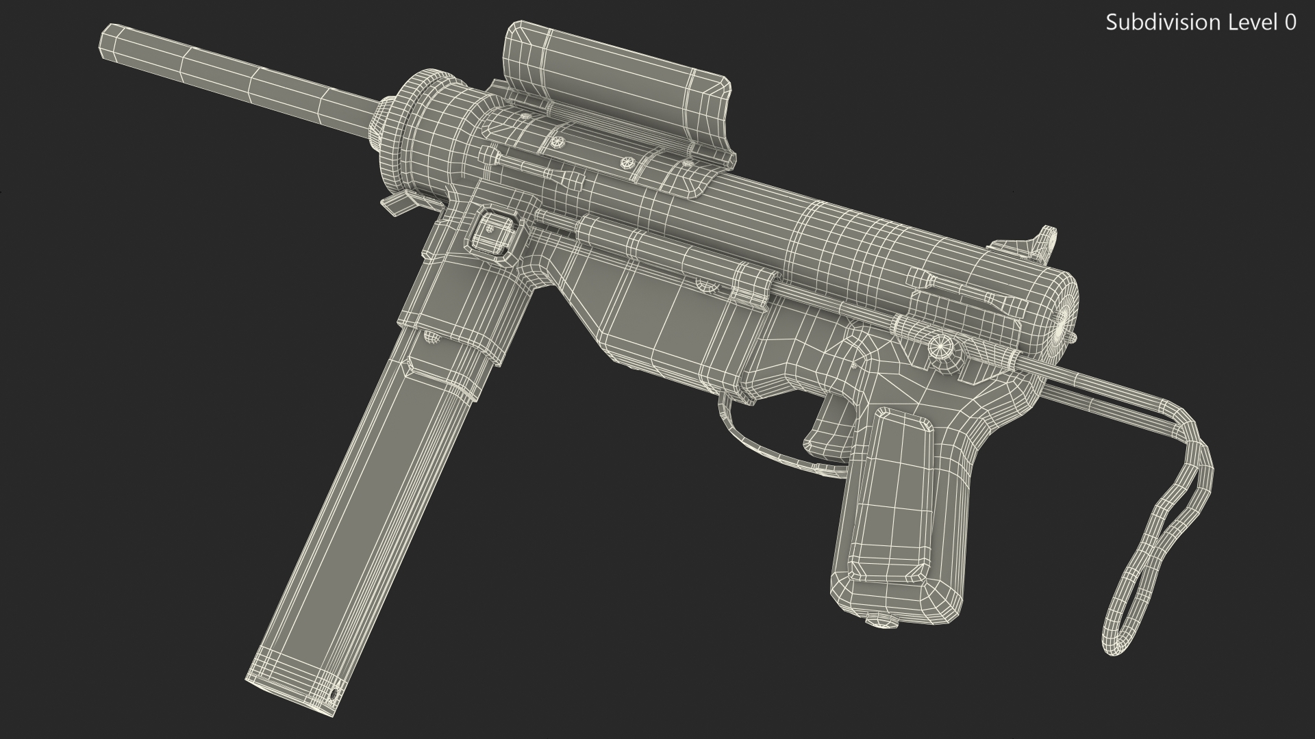M3 Grease Gun Submachine Gun 45 Caliber 3D model