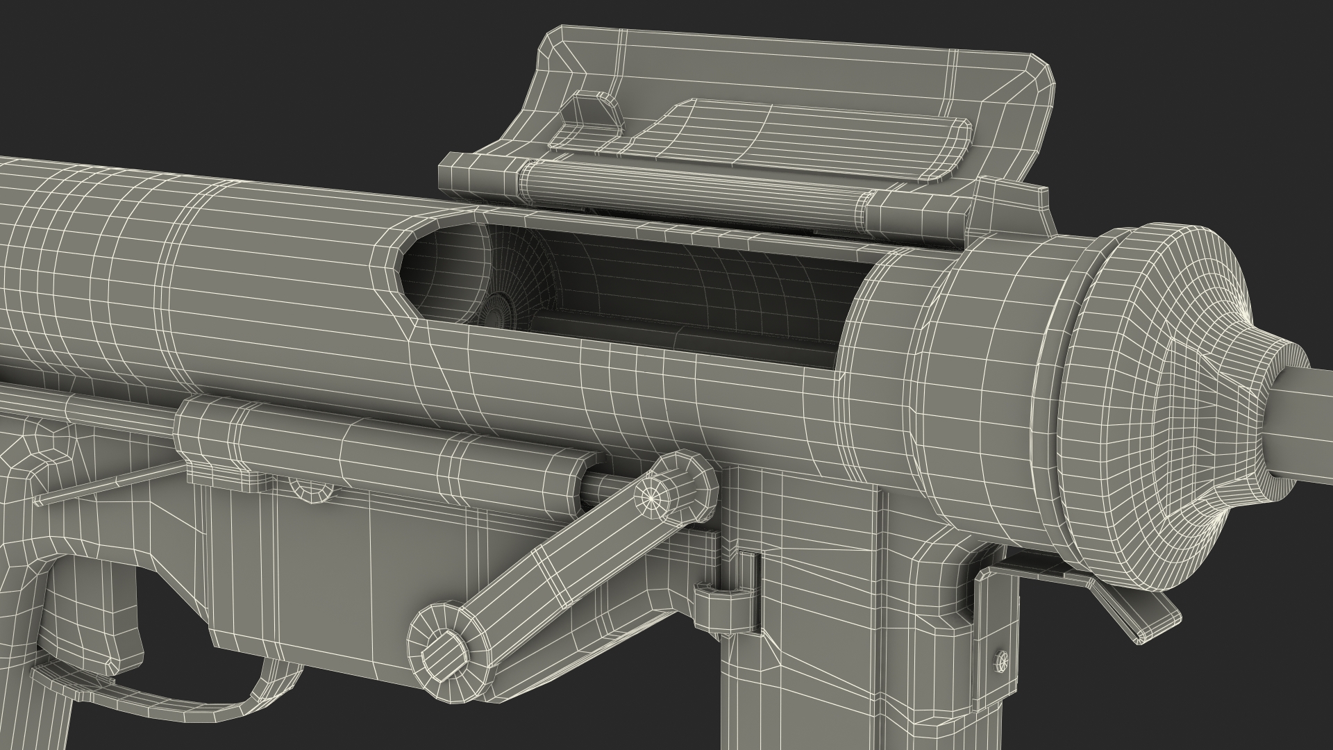 M3 Grease Gun Submachine Gun 45 Caliber 3D model