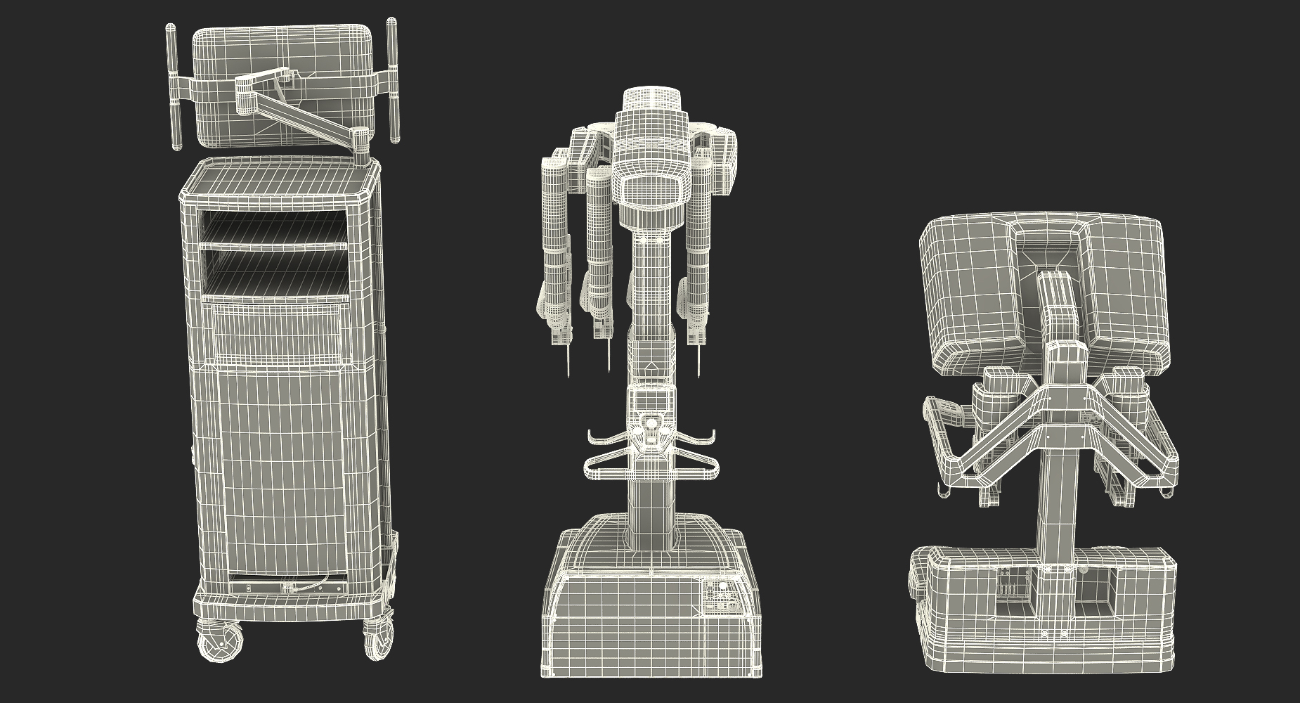 3D Full Da Vinci Surgical System Rigged