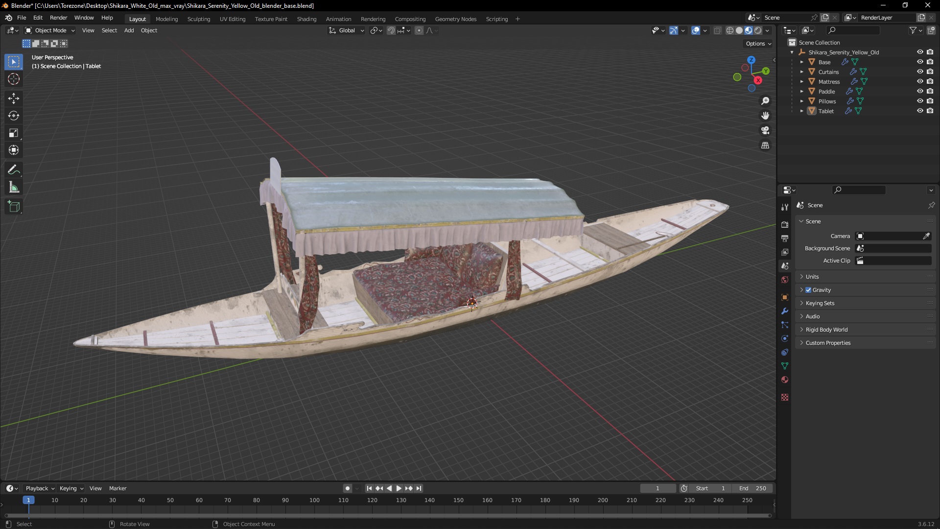 Shikara White Old 3D