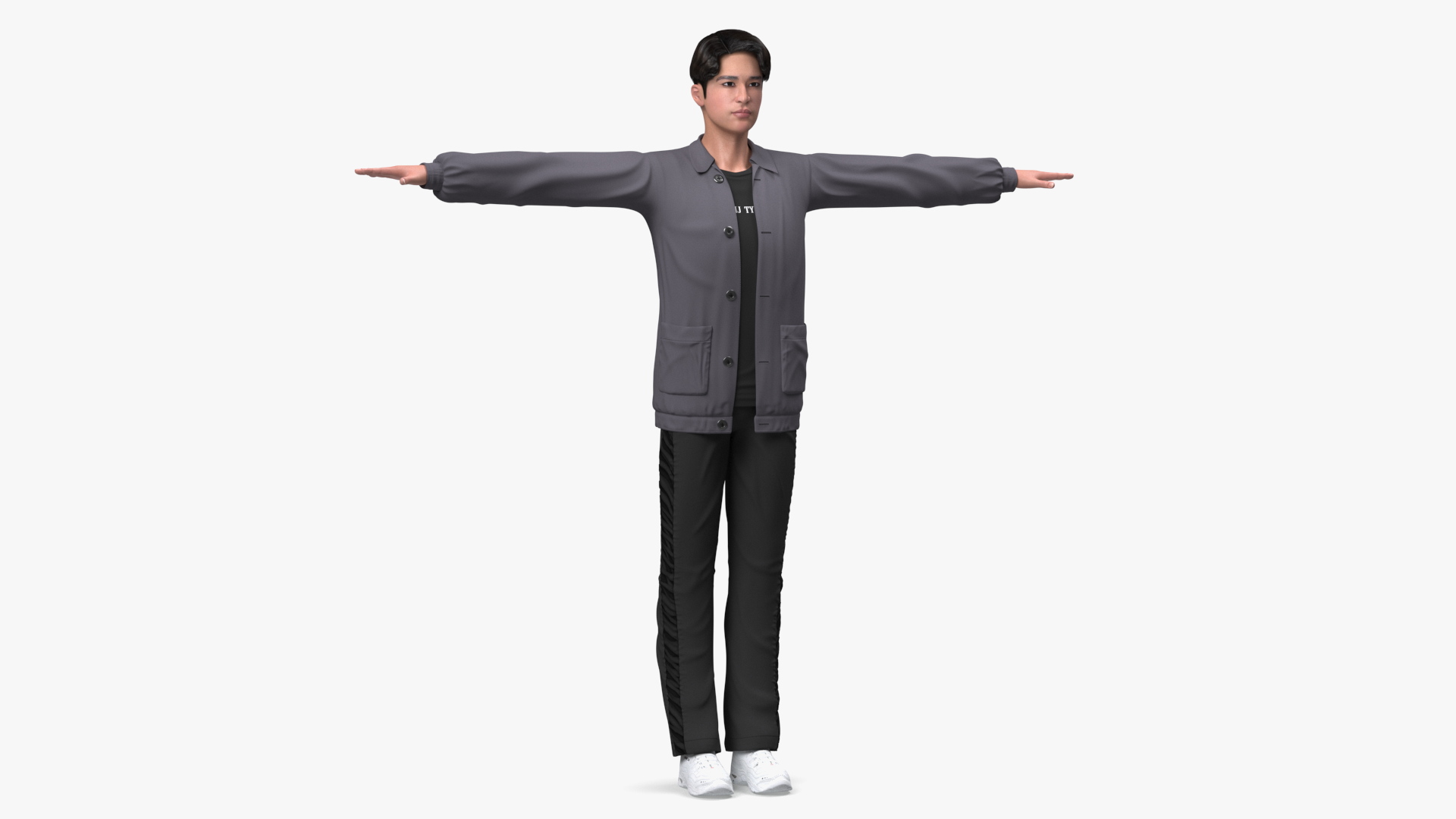 3D Chinese Man Rigged model