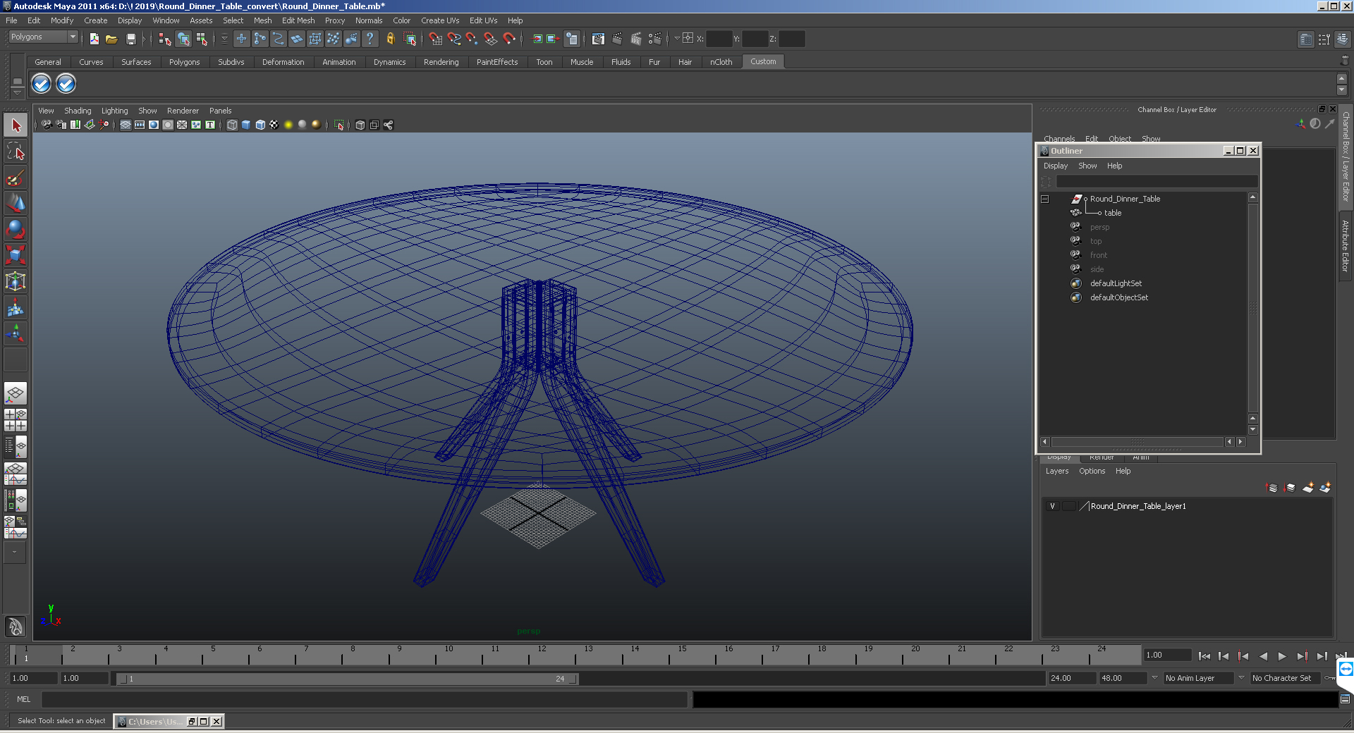3D Round Dinner Table model