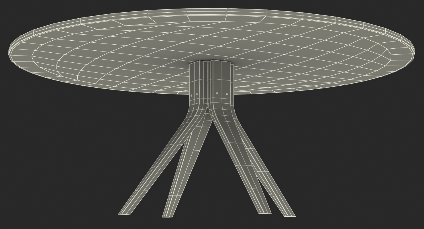 3D Round Dinner Table model