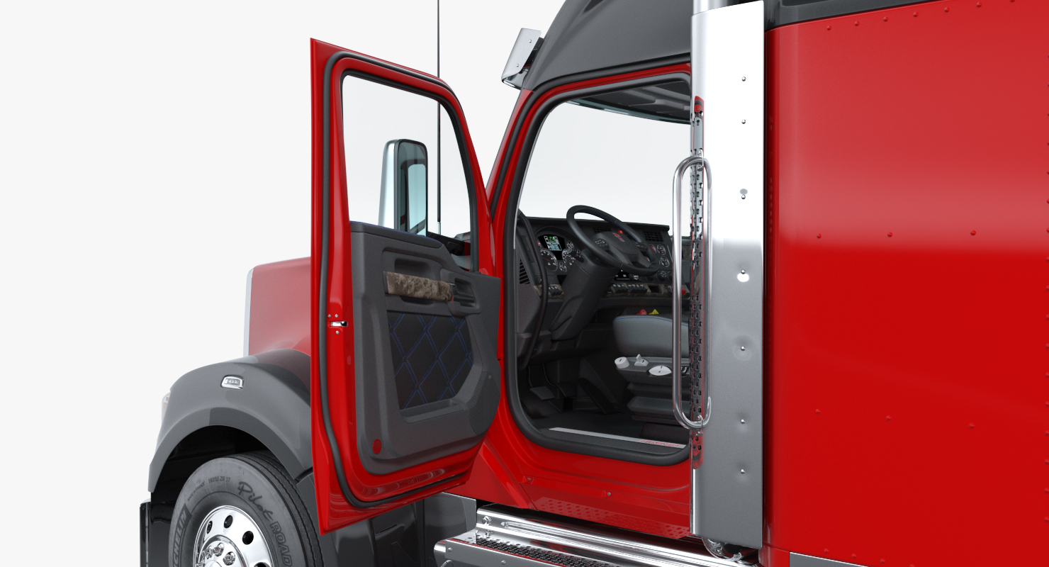Truck Kenworth W990 with Semi Trailer 3D