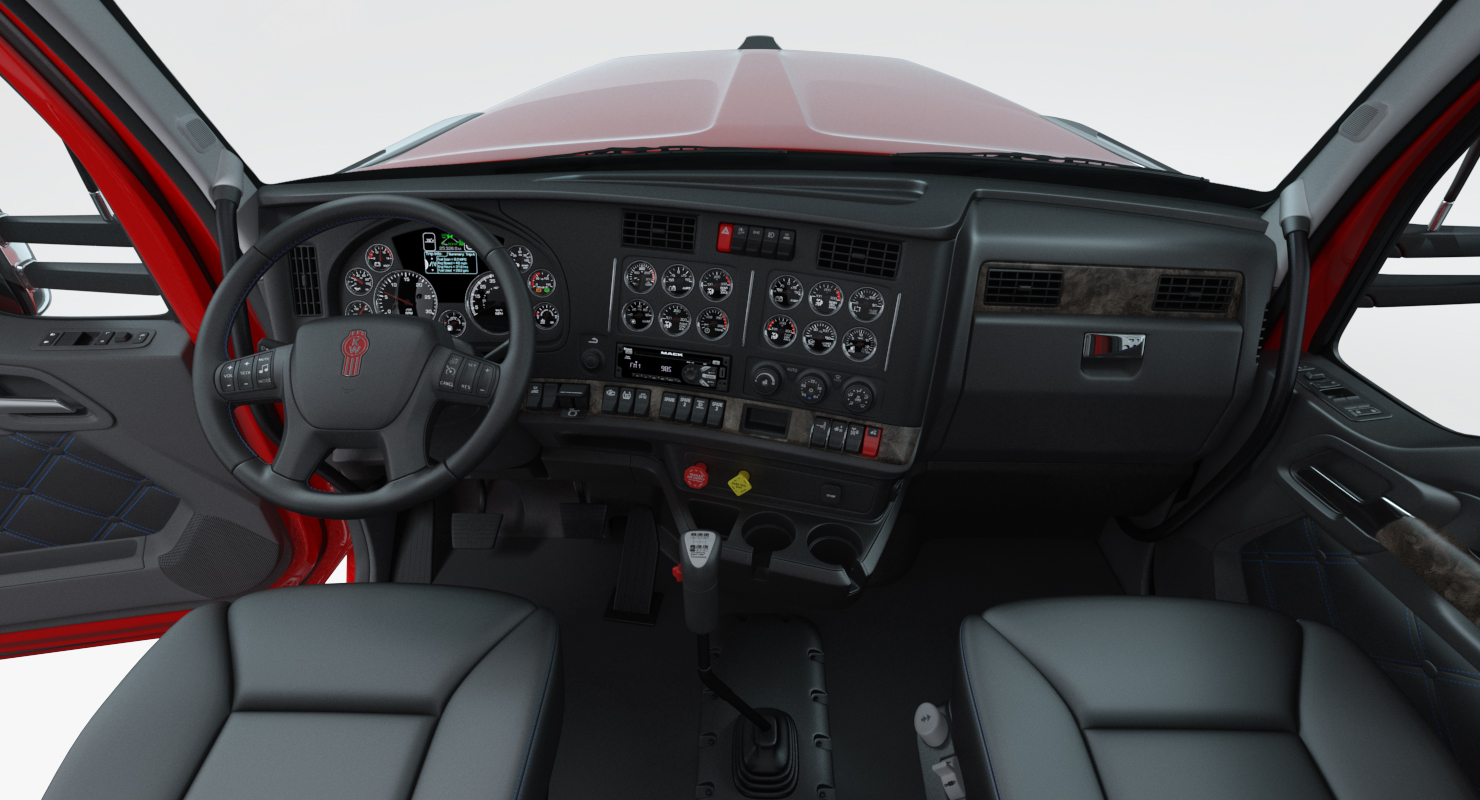 Truck Kenworth W990 with Semi Trailer 3D