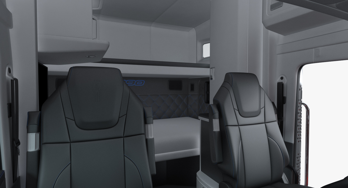 Truck Kenworth W990 with Semi Trailer 3D