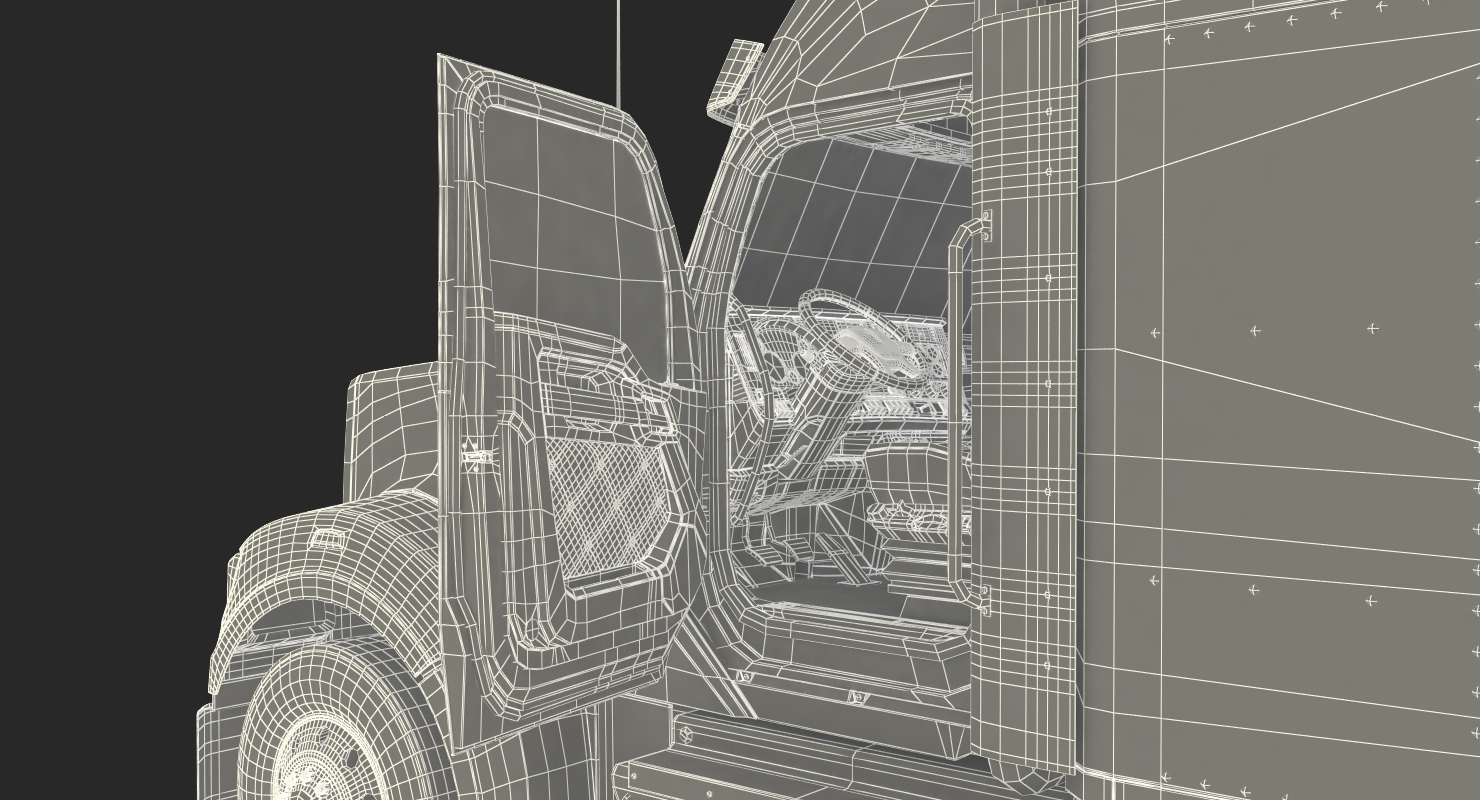 Truck Kenworth W990 with Semi Trailer 3D