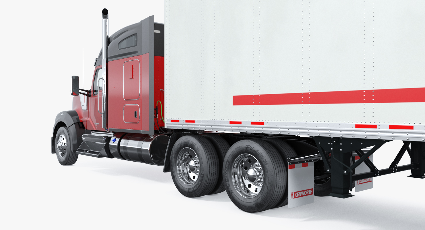 Truck Kenworth W990 with Semi Trailer 3D