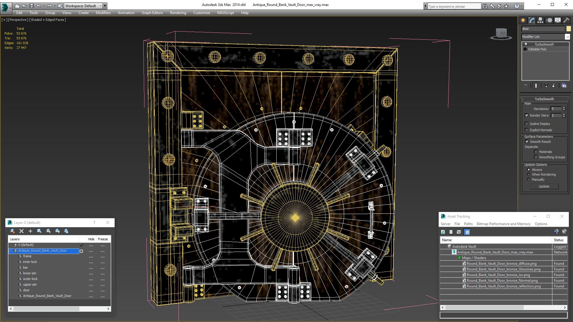 Antique Round Bank Vault Door 3D model