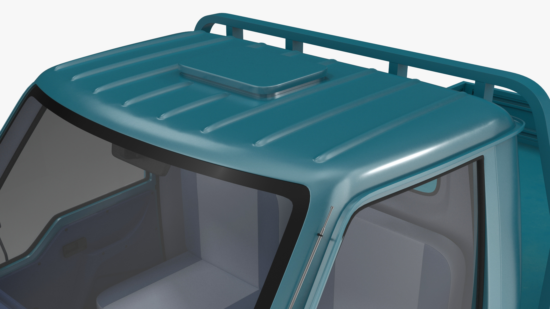 3D Asian Delivery Trike with Open Body Blue Rigged for Cinema 4D