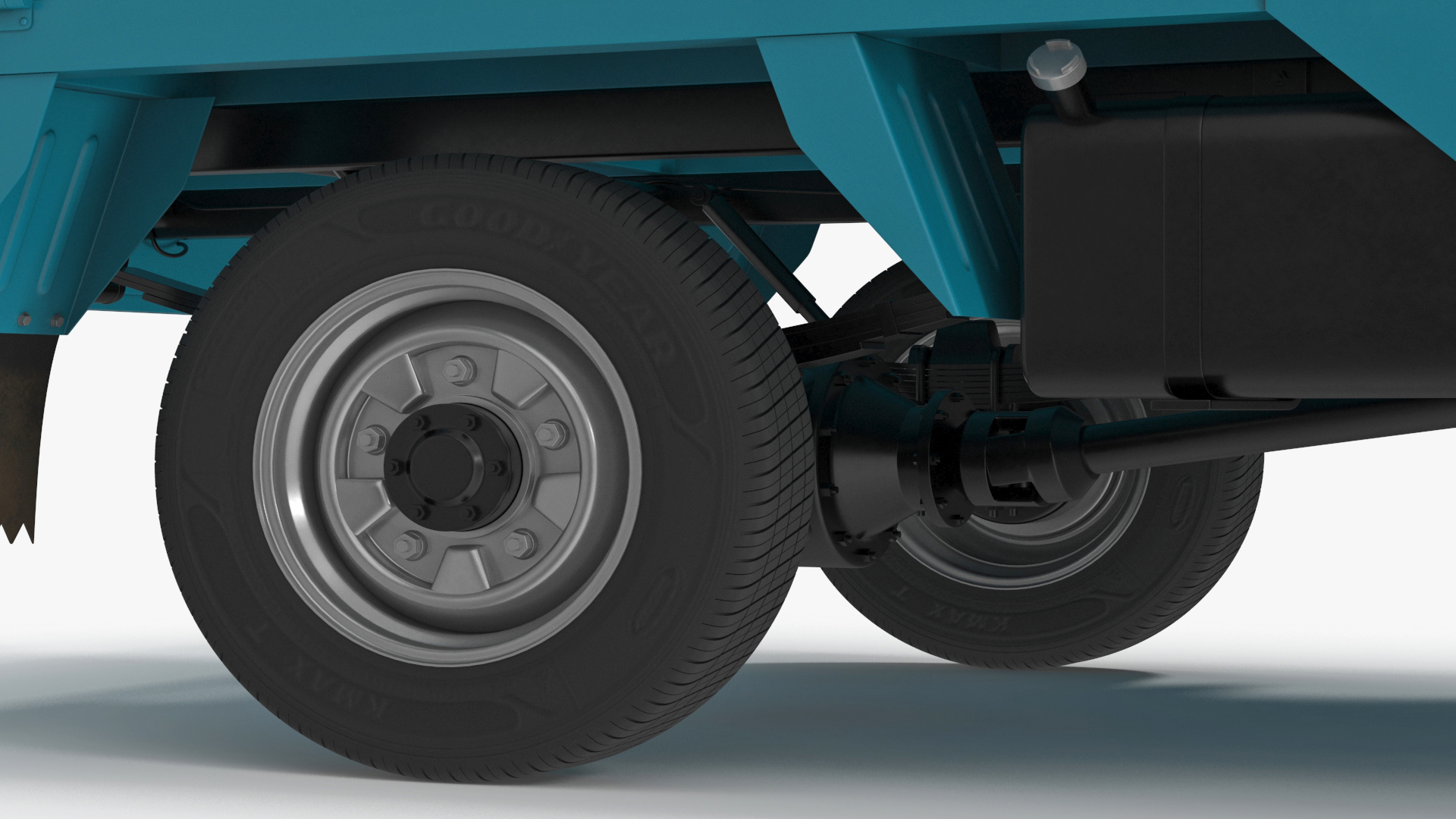 3D Asian Delivery Trike with Open Body Blue Rigged for Cinema 4D