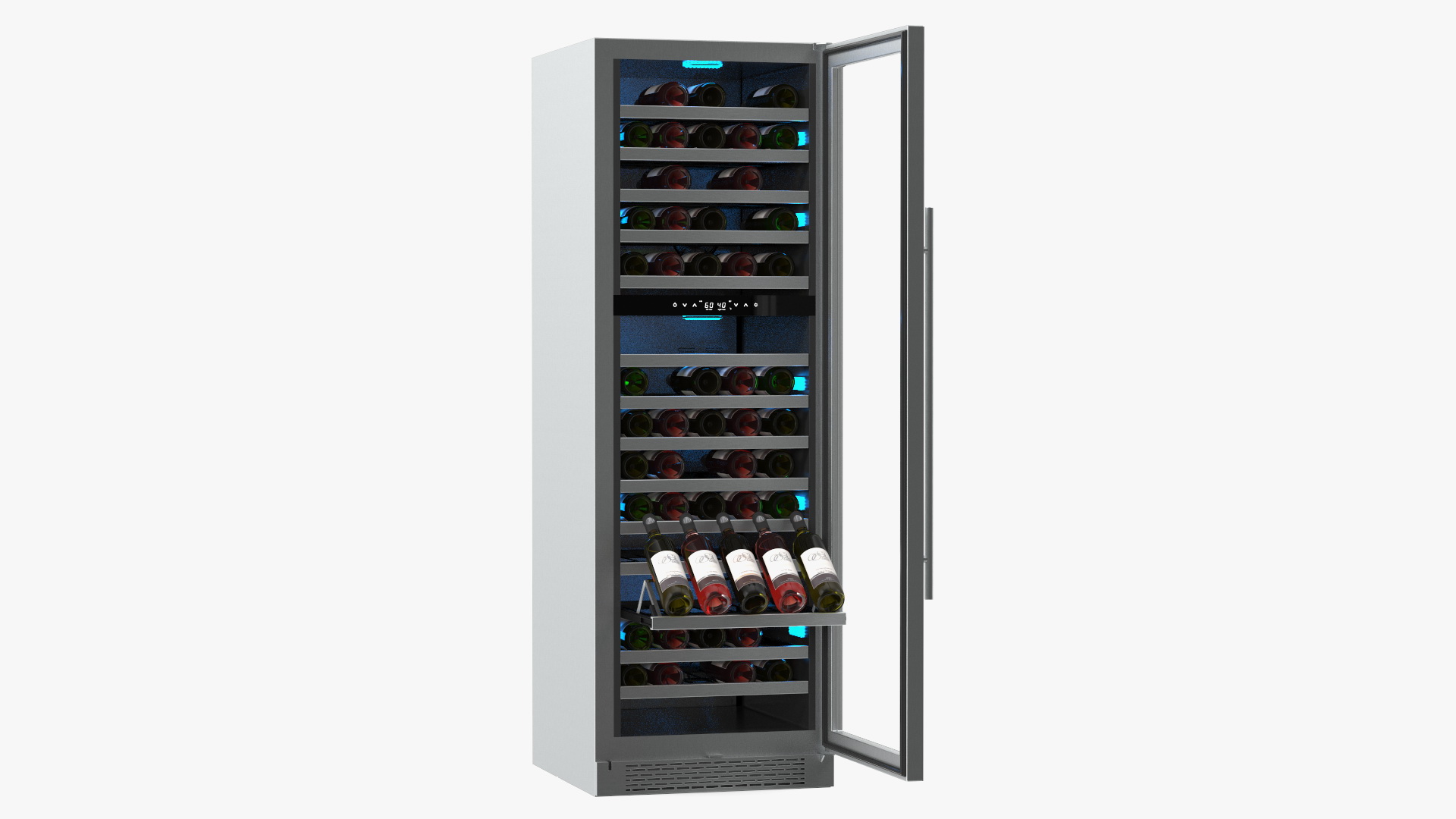 3D Wine Cooler Dual Zone Open Bottle model