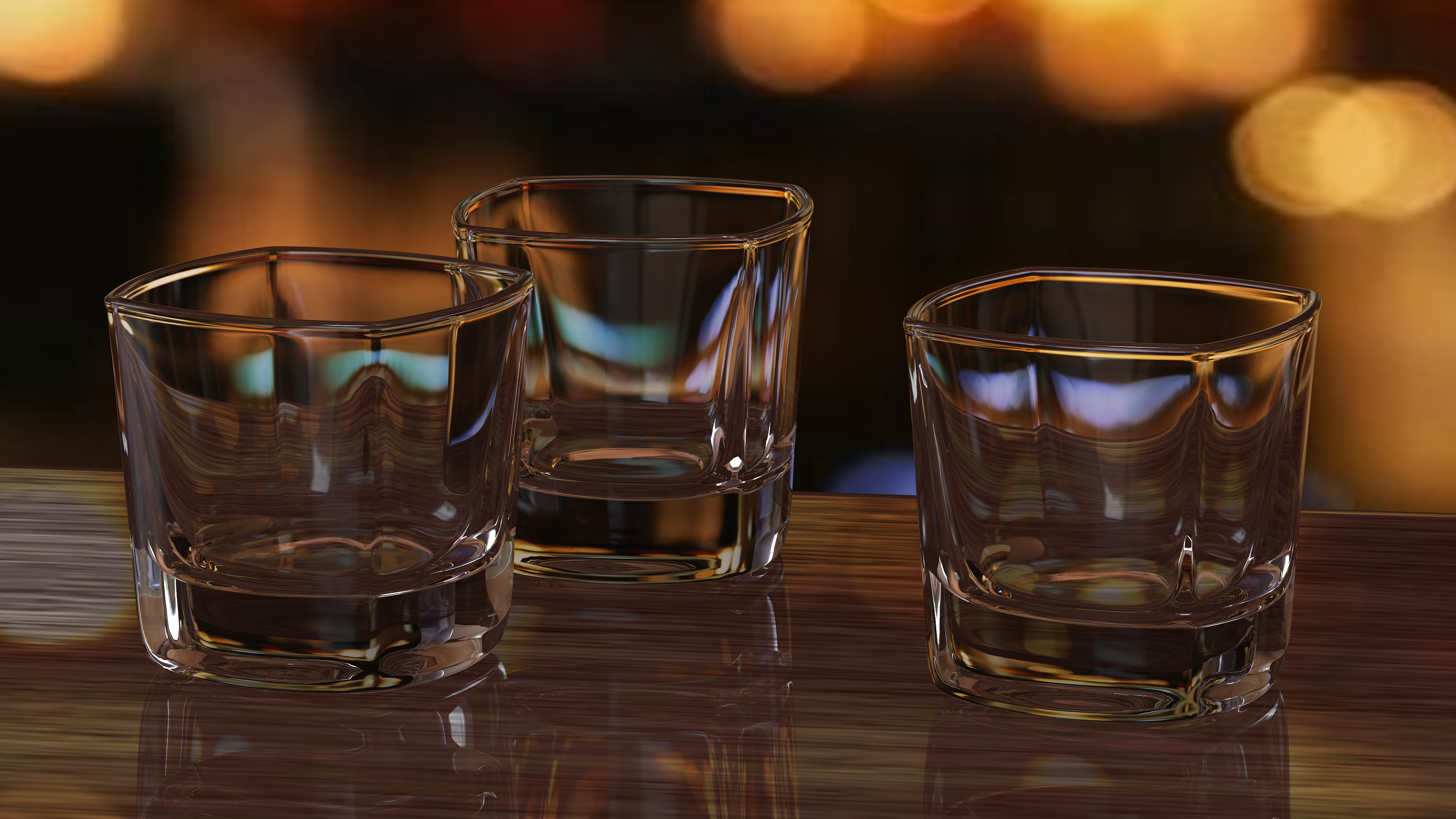 Square Base Drinking Glass Thick Bottom, view 12