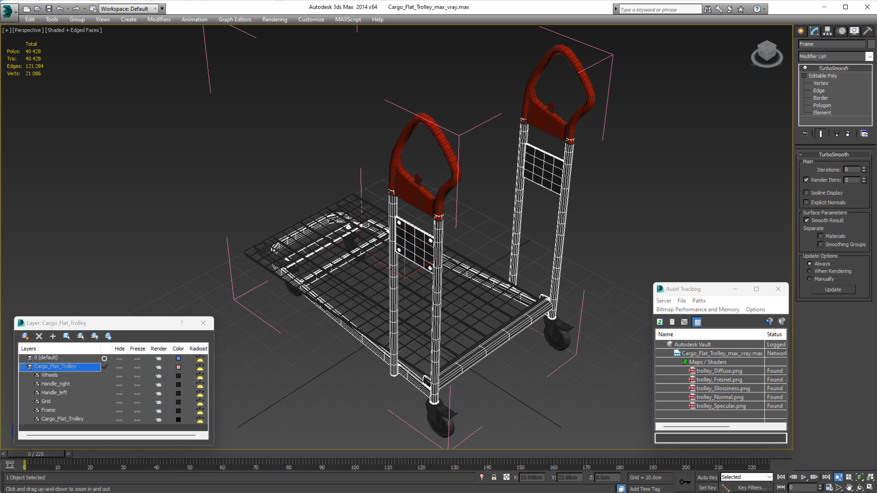 3D Cargo Flat Trolley model