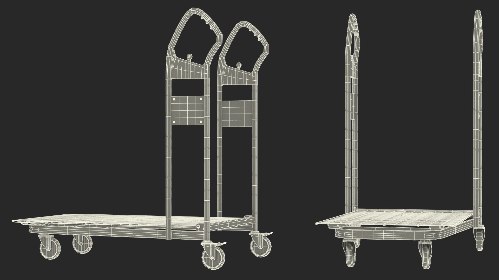 3D Cargo Flat Trolley model