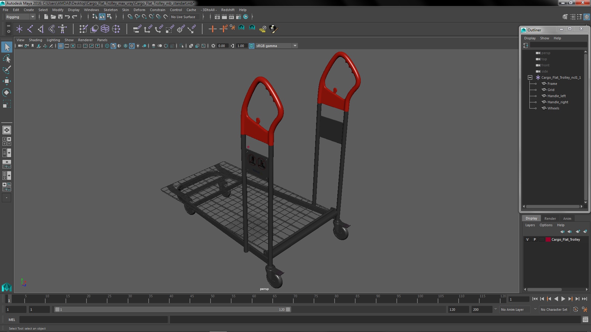 3D Cargo Flat Trolley model