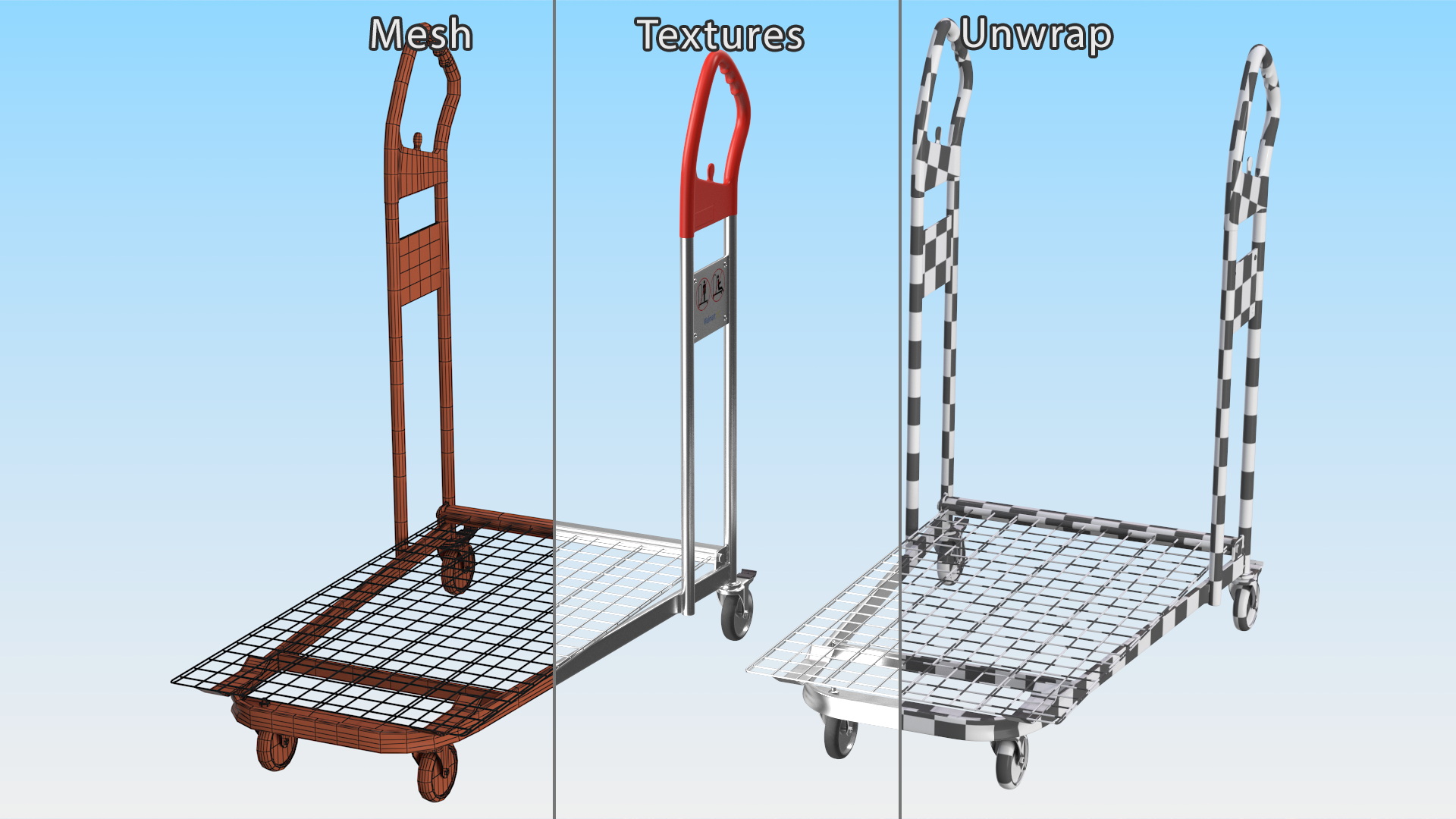 3D Cargo Flat Trolley model