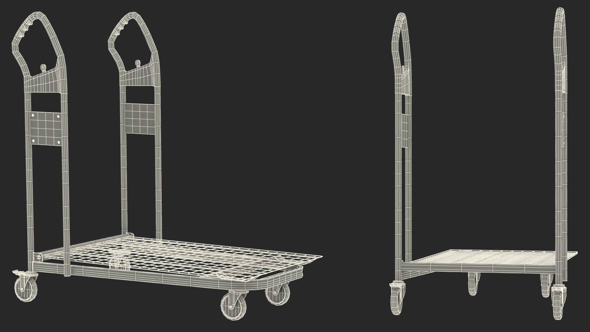 3D Cargo Flat Trolley model