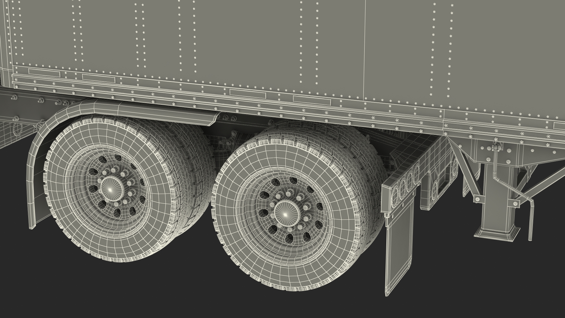 Heavy Duty Long Hood Truck with Semi Trailer 3D model