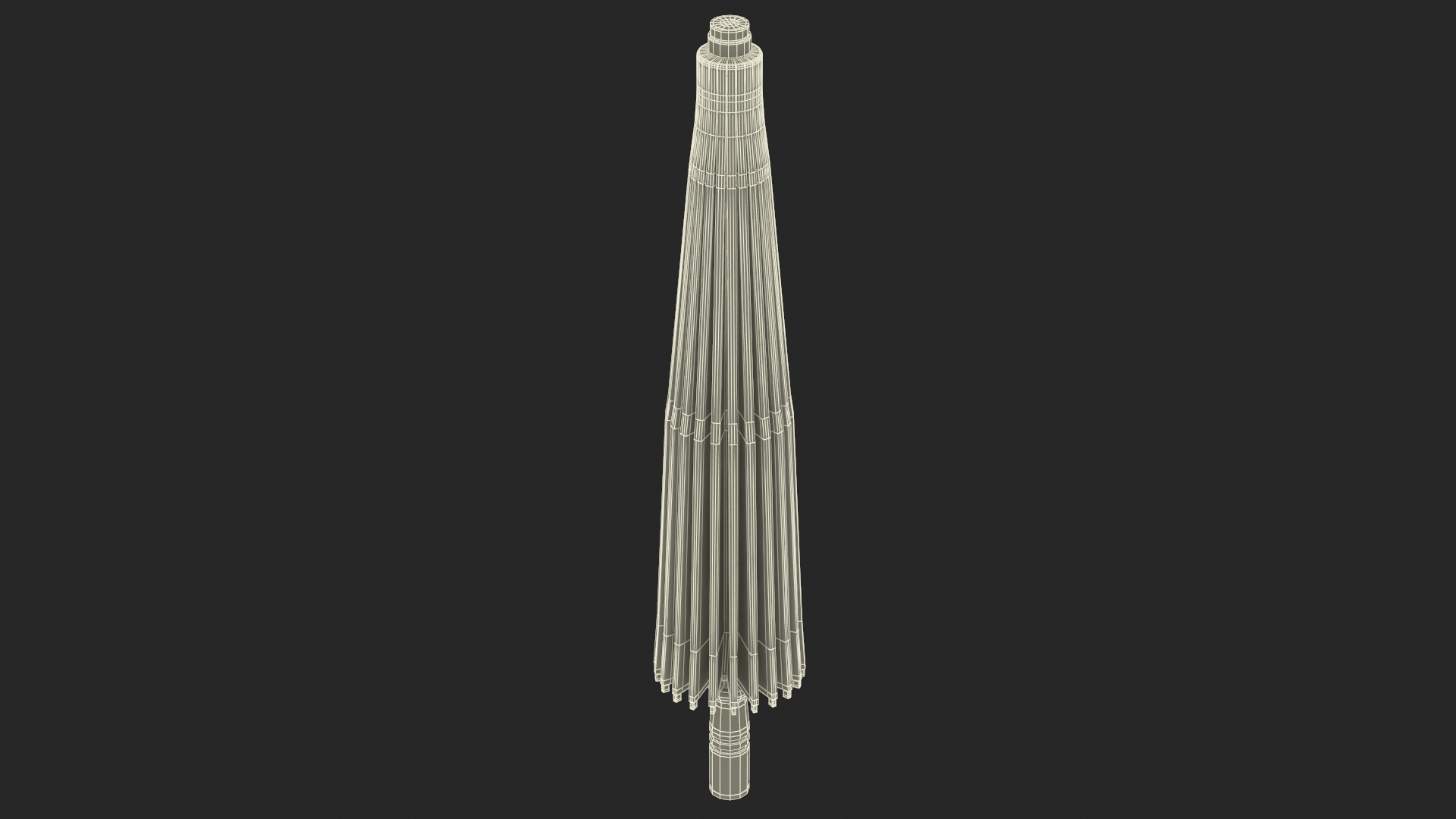 Chinese Umbrella Closed Red 3D