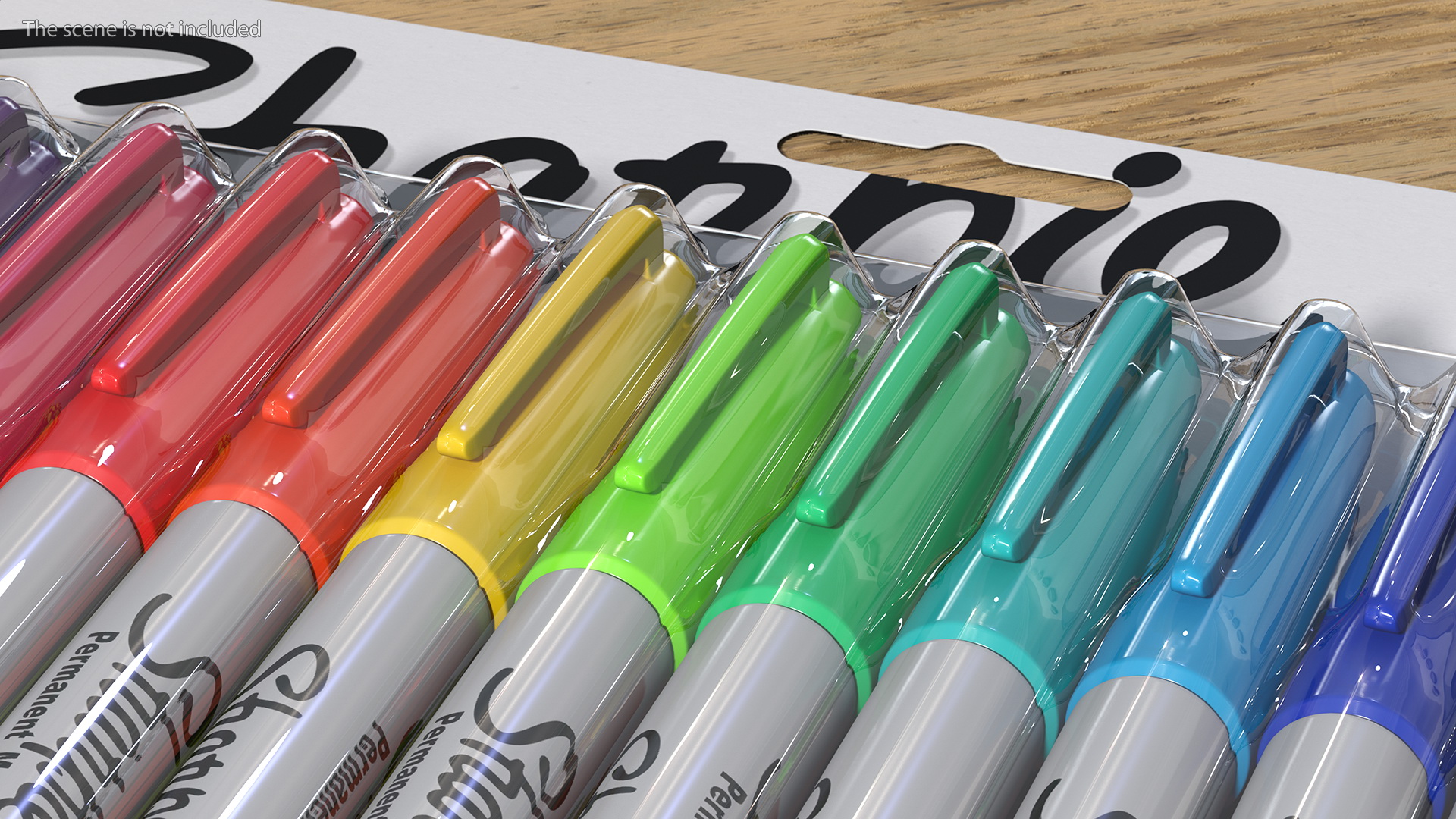 Sharpie Permanent Markers 12 Assorted Colors 3D model