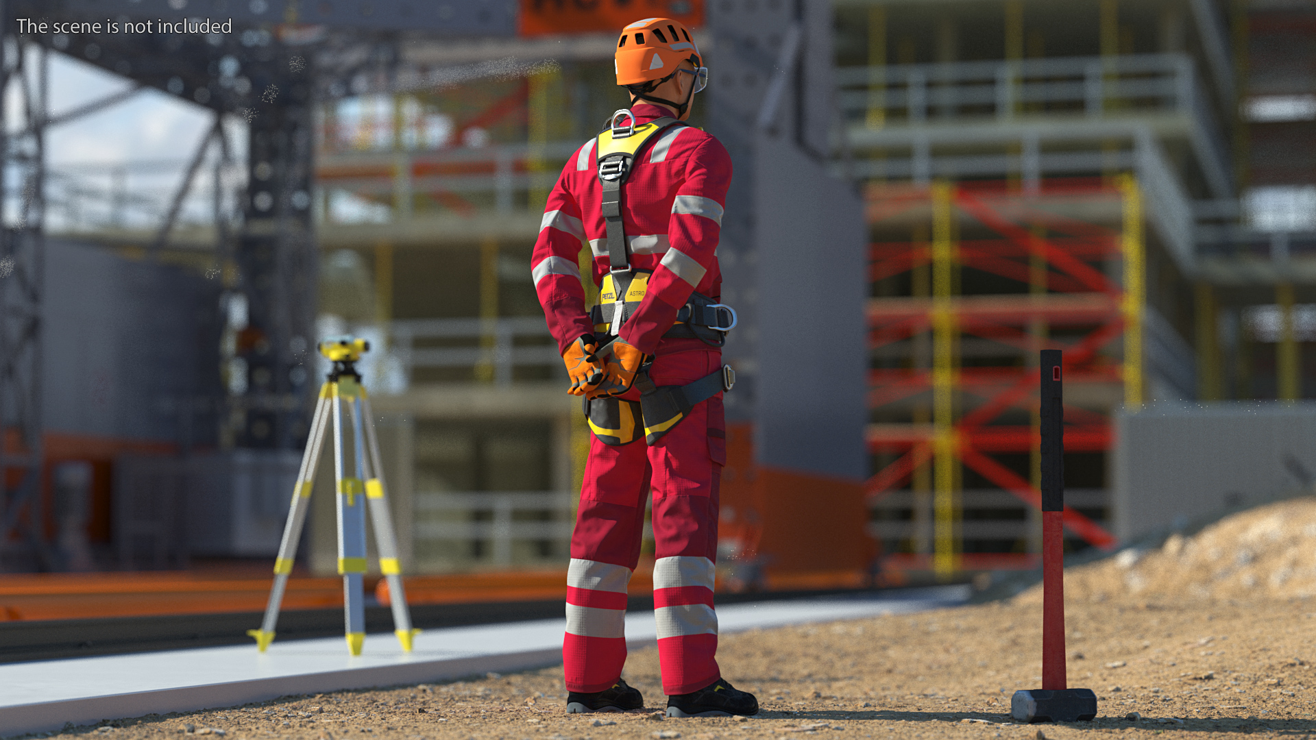 3D Alpinist Worker Waiting Pose model