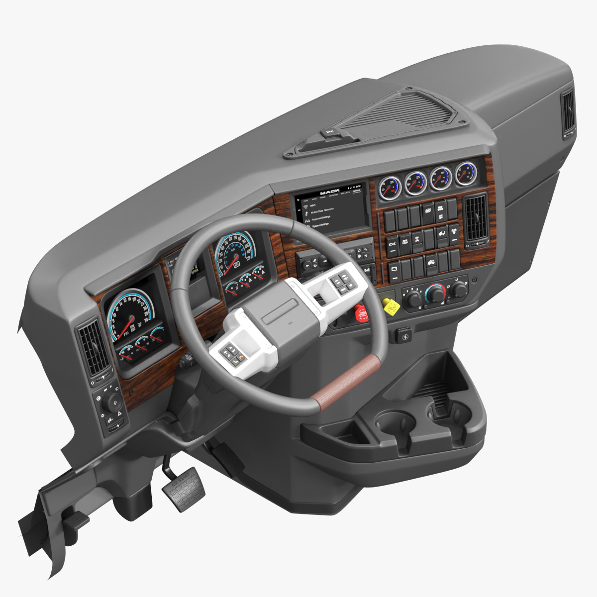 Truck Dash Panel 3D model preview
