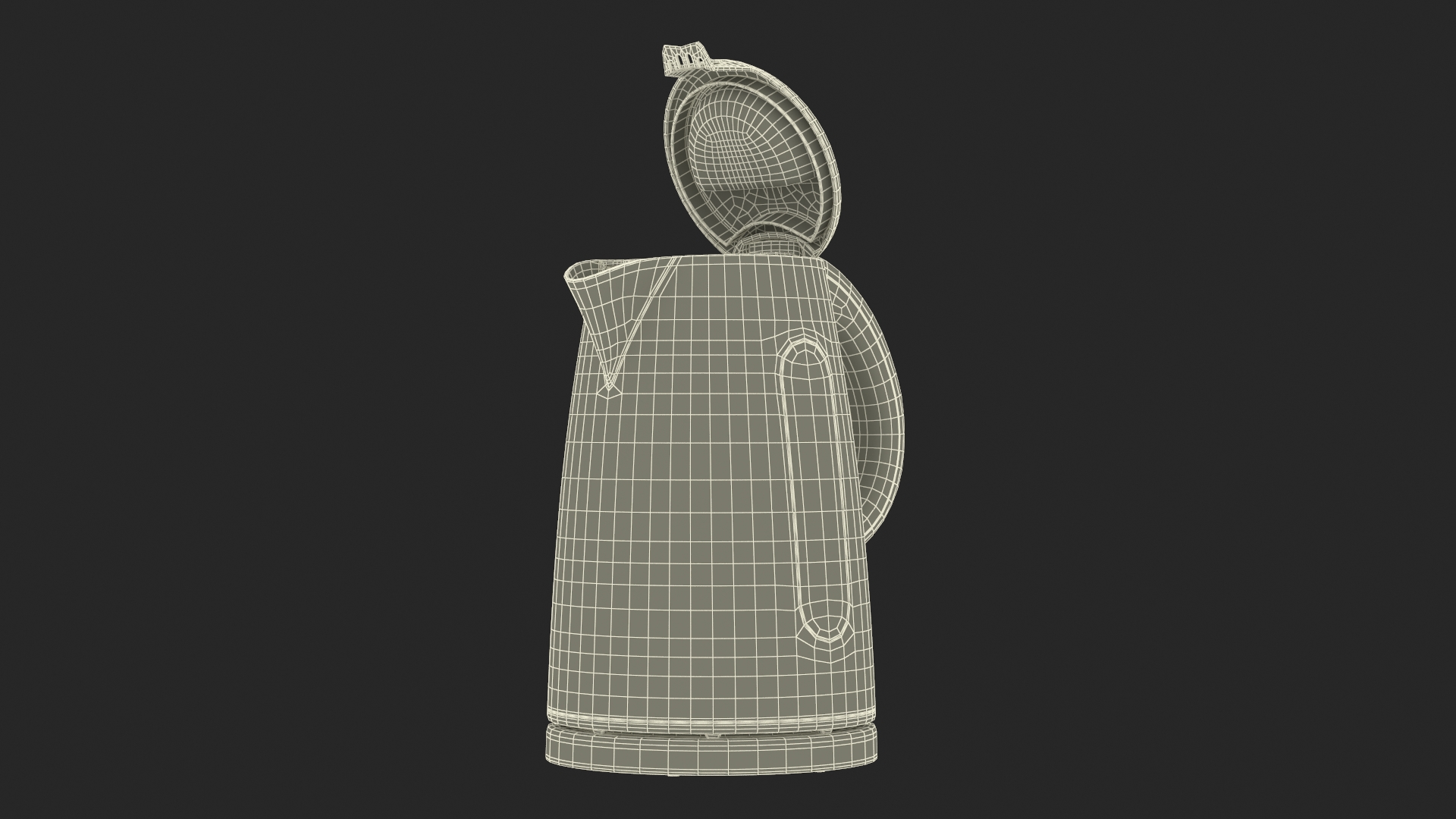 3D Electric Kettle with Water Open