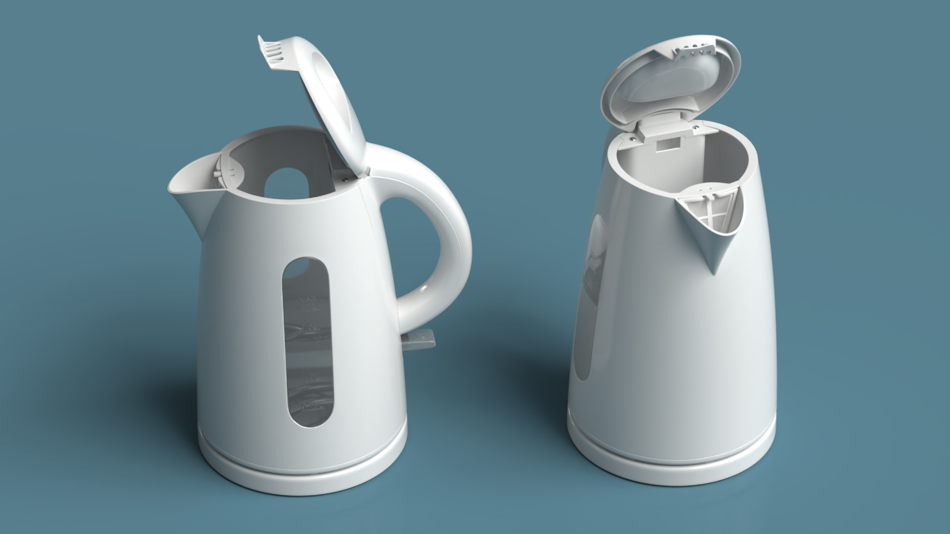 3D Electric Kettle with Water Open