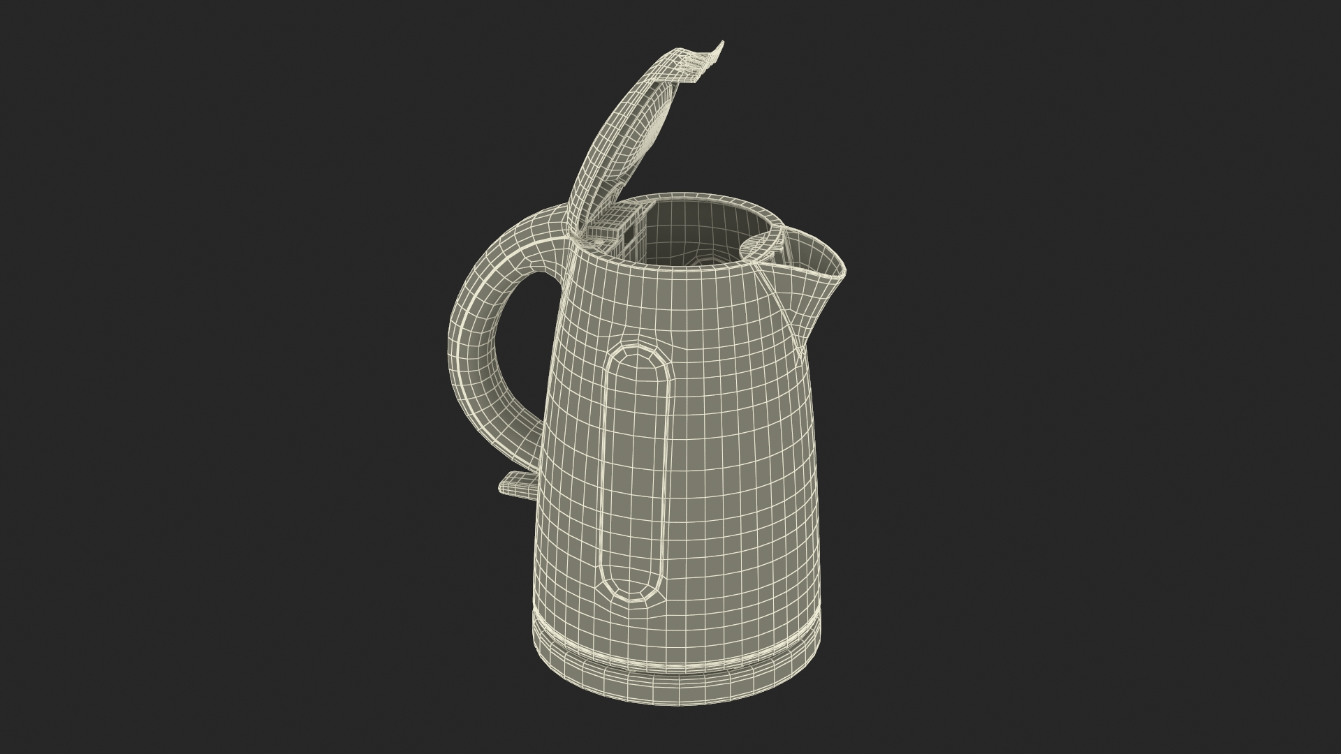 3D Electric Kettle with Water Open