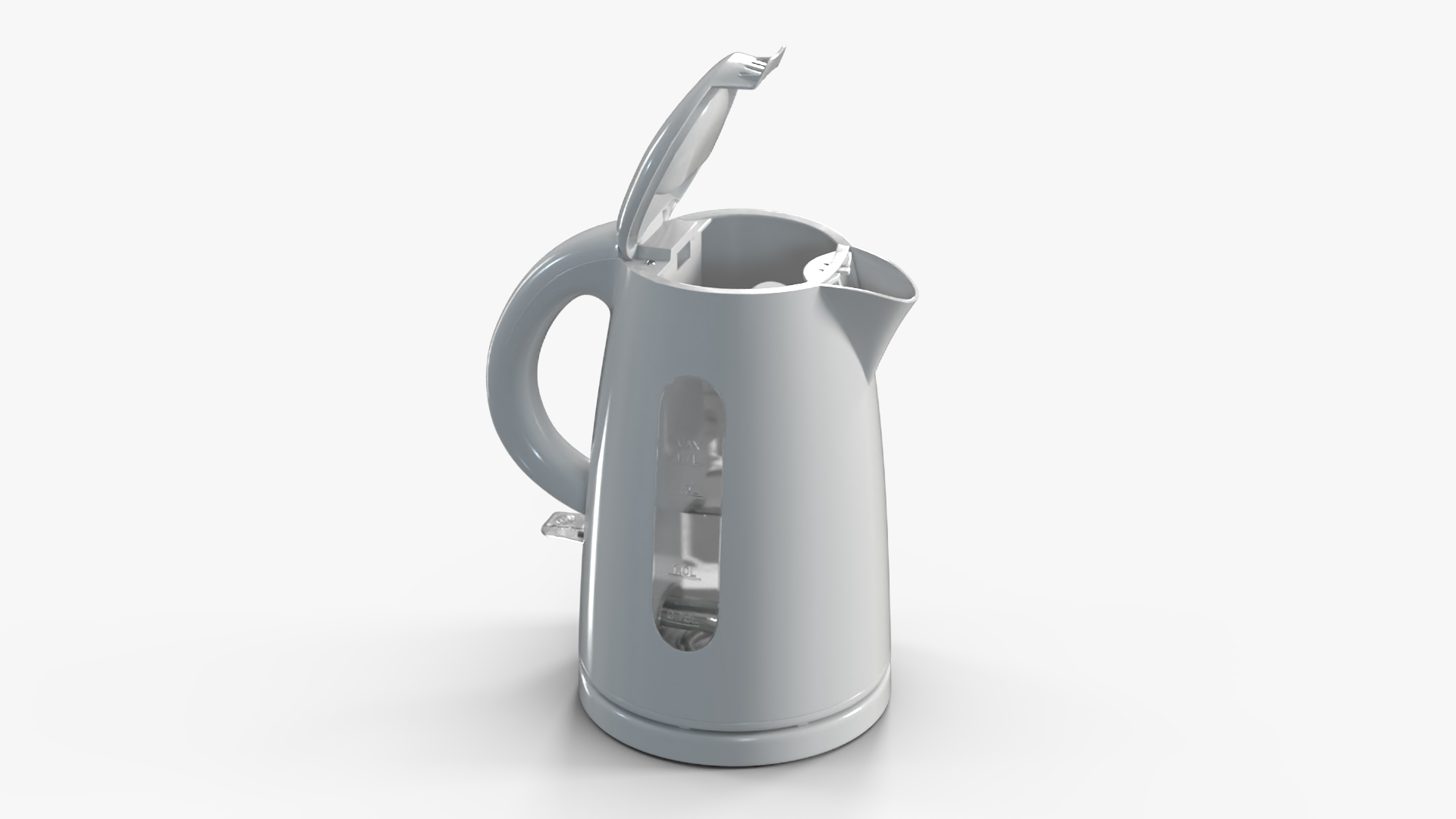 3D Electric Kettle with Water Open